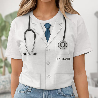 Realistic Doctor Coat And Stethoscope Design, Doctor Coat, Stethoscope