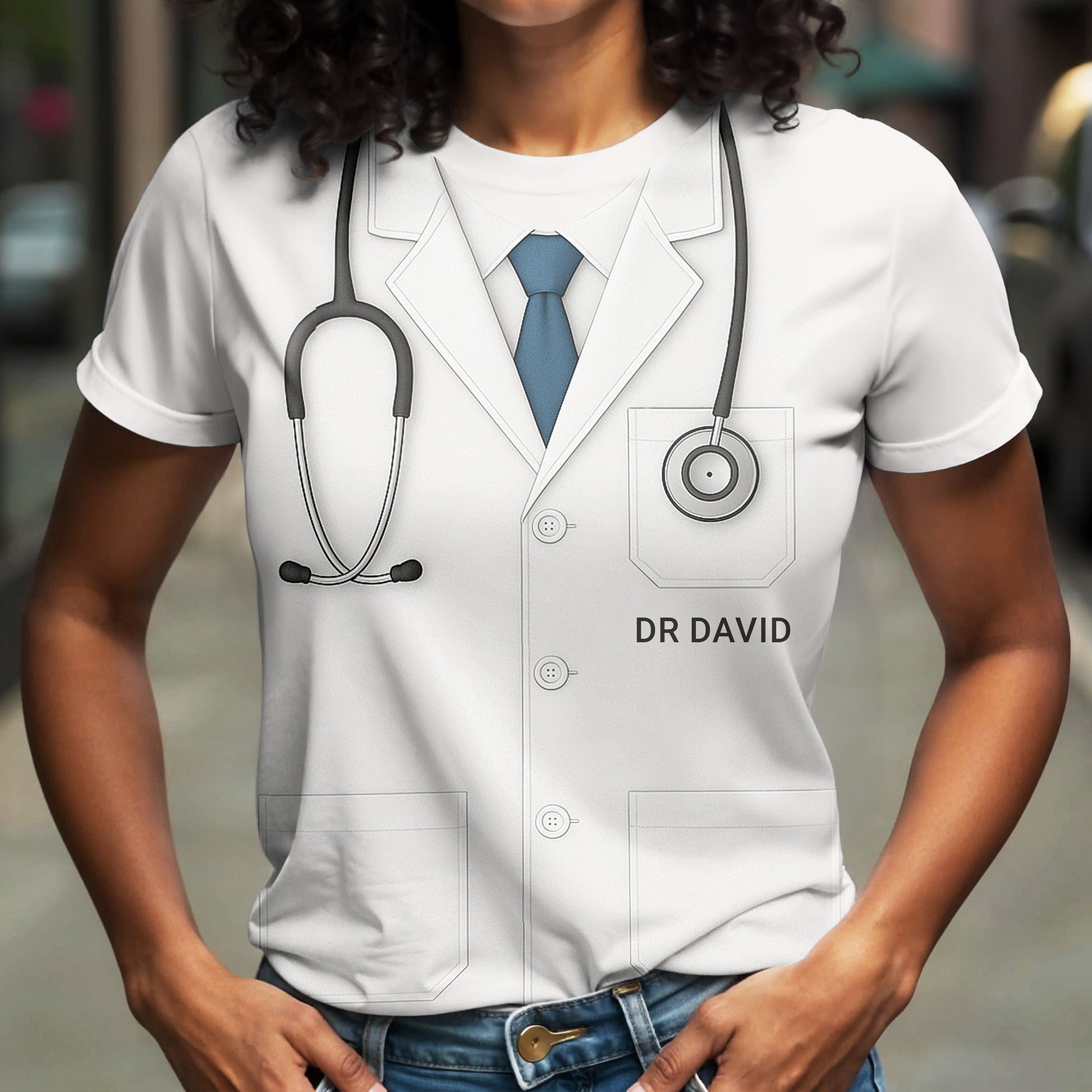 Realistic Doctor Coat And Stethoscope Design, Doctor Coat, Stethoscope