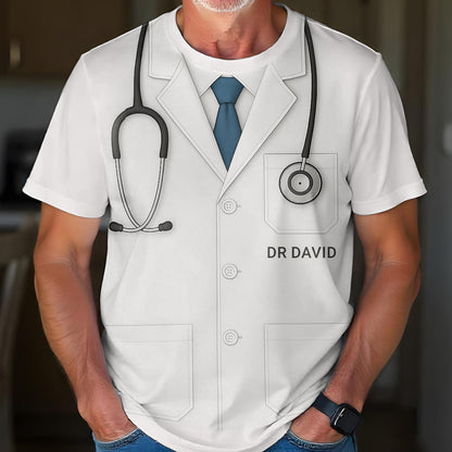 Realistic Doctor Coat And Stethoscope Design, Doctor Coat, Stethoscope