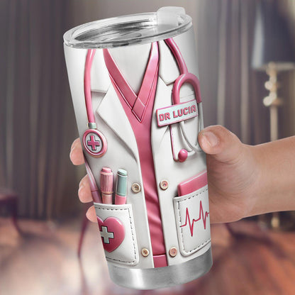To A Brilliant Doctor, Your Care And Compassion, Medical Tools and Scrubs - Personalized Custom Stainless Steel Tumbler 20oz 30oz - DOC036_TB