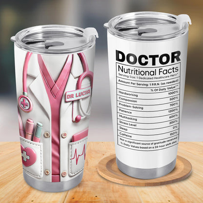 To A Brilliant Doctor, Your Care And Compassion, Medical Tools and Scrubs - Personalized Custom Stainless Steel Tumbler 20oz 30oz - DOC036_TB