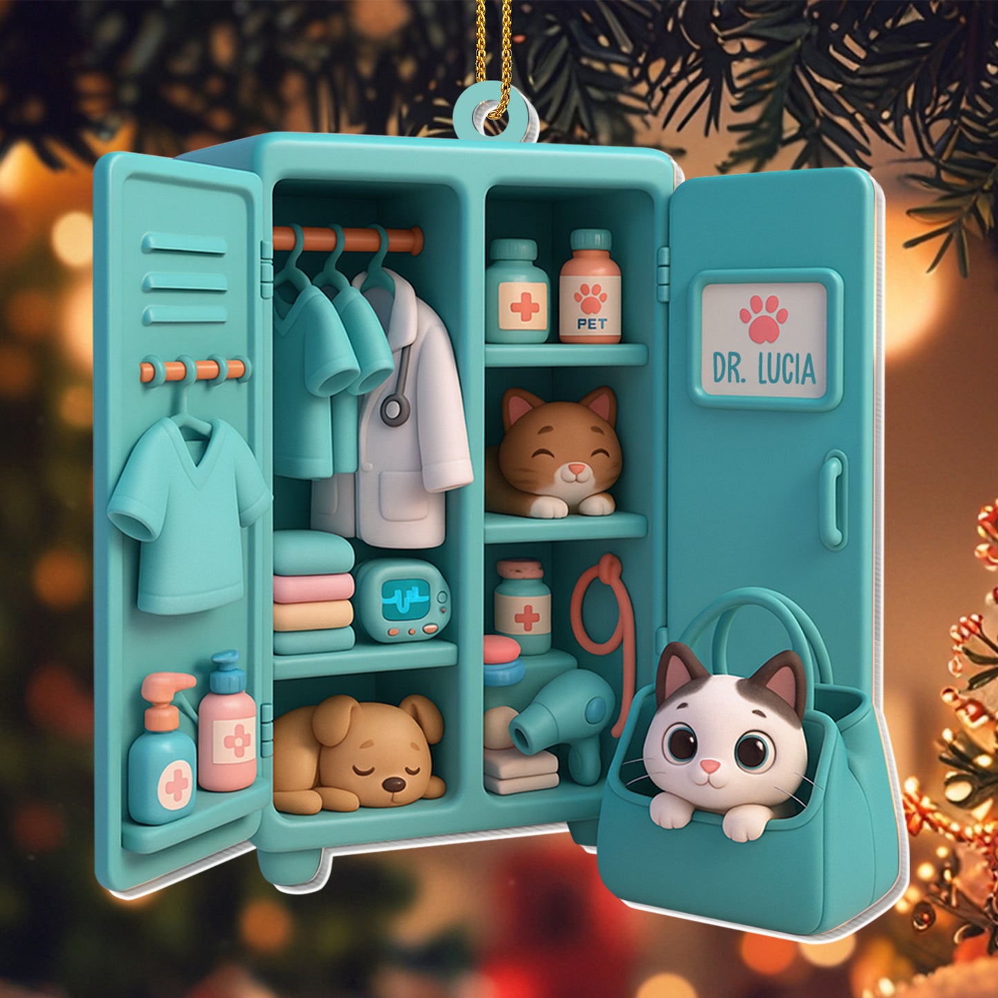 Charming Care For Pets Veterinary Theme - Personalized Custom Acrylic Ornament, Christmas Gift - DOC063_ACO