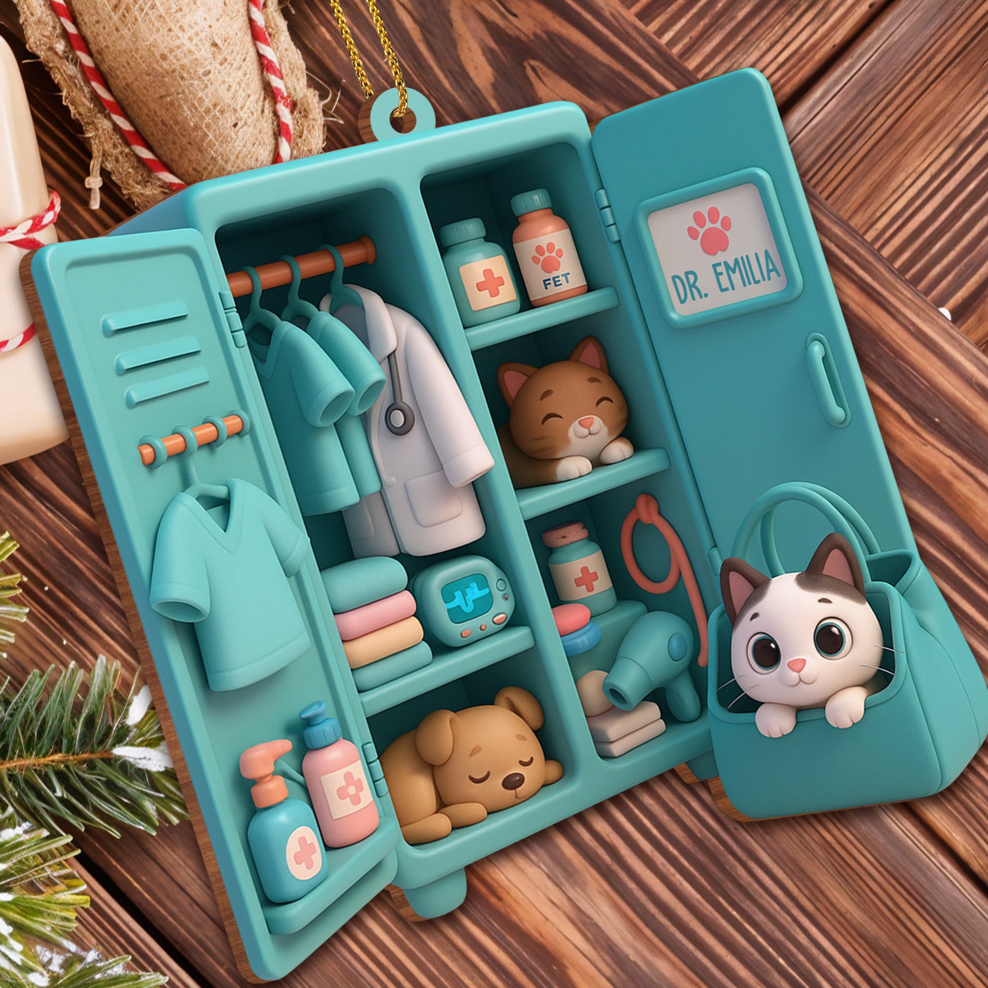 Create Your Personalized Veterinarian Ornament With Pets And Medical Instruments