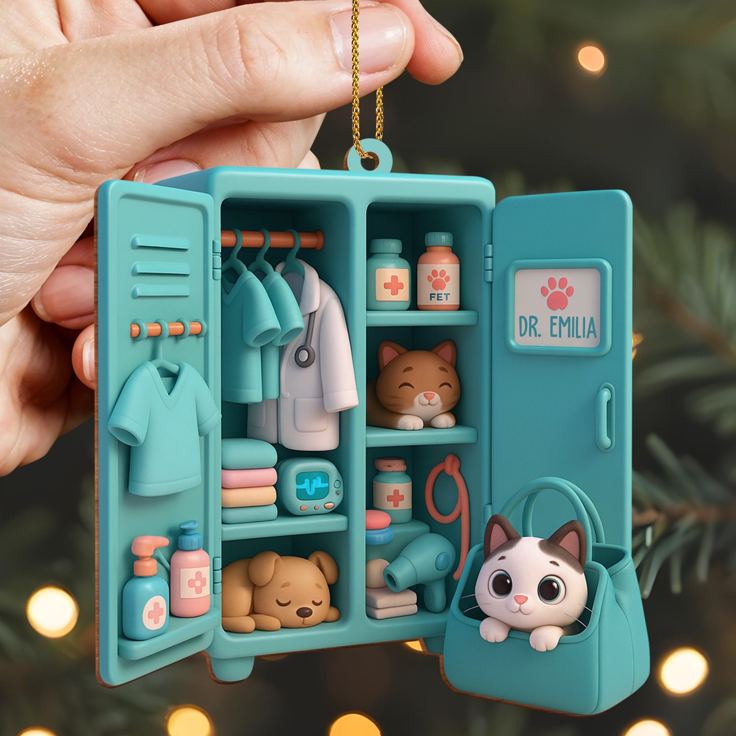 Create Your Personalized Veterinarian Ornament With Pets And Medical Instruments