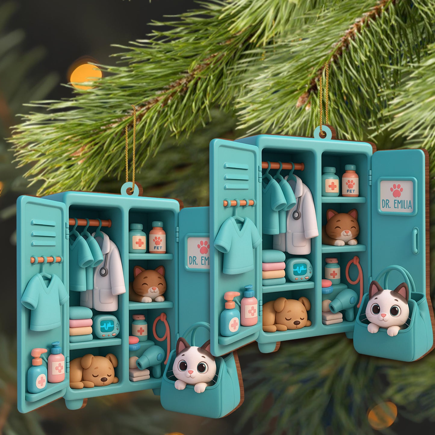 Create Your Personalized Veterinarian Ornament With Pets And Medical Instruments