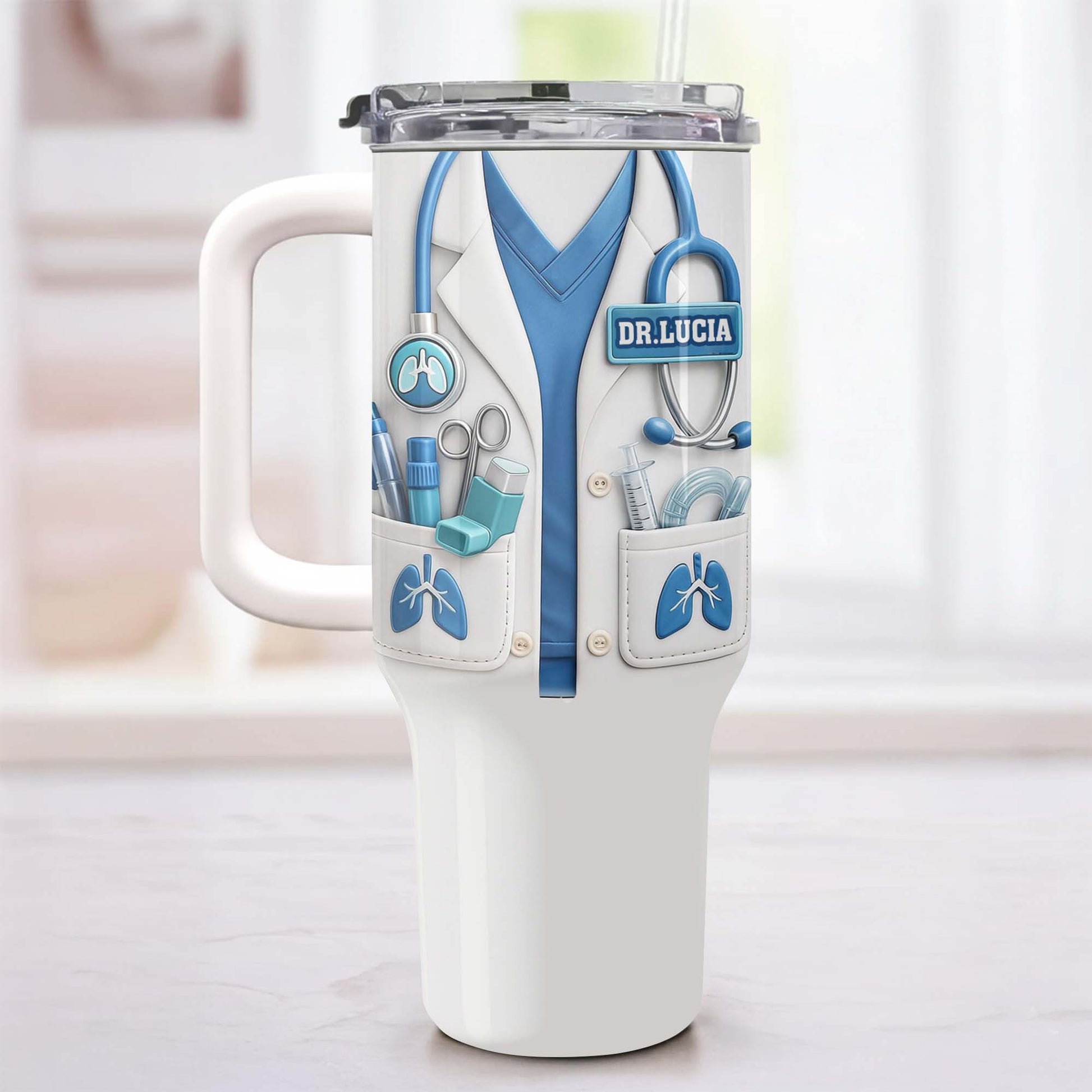 Customize This Sleek Tumbler With Straw