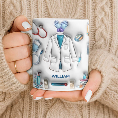 Custom Medical Professional Mug With Stethoscope And Equipment