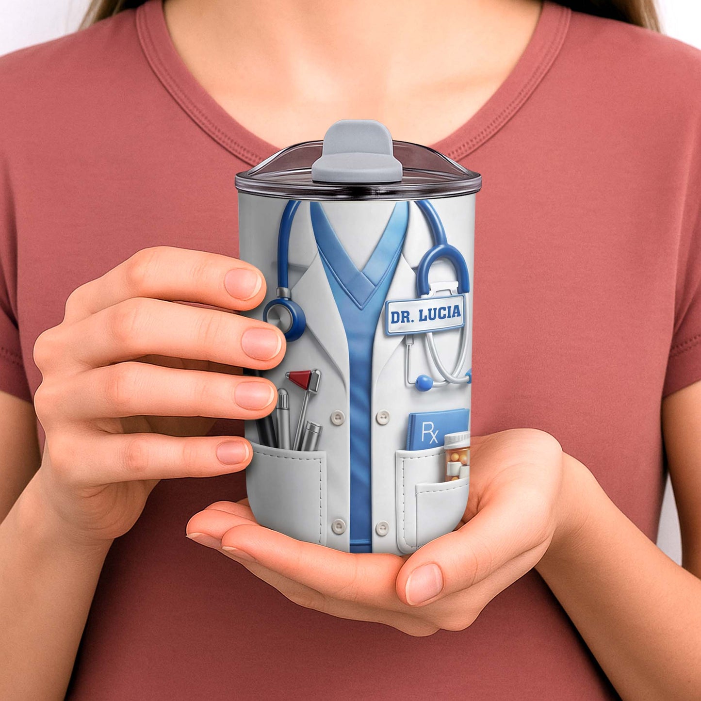 Healthcare Hero Lab Coat And Stethoscope Medical Uniform Design