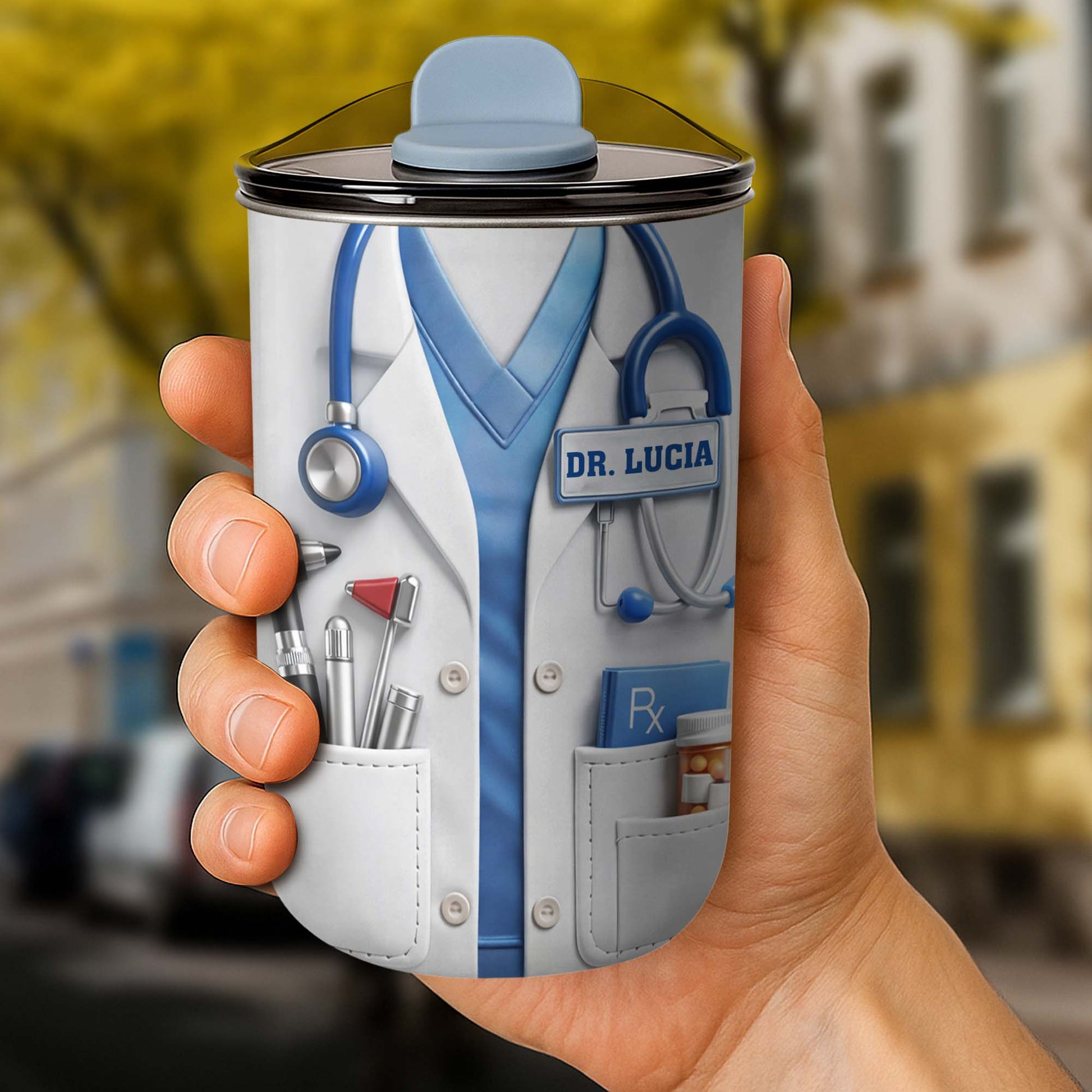 Healthcare Hero Lab Coat And Stethoscope Medical Uniform Design