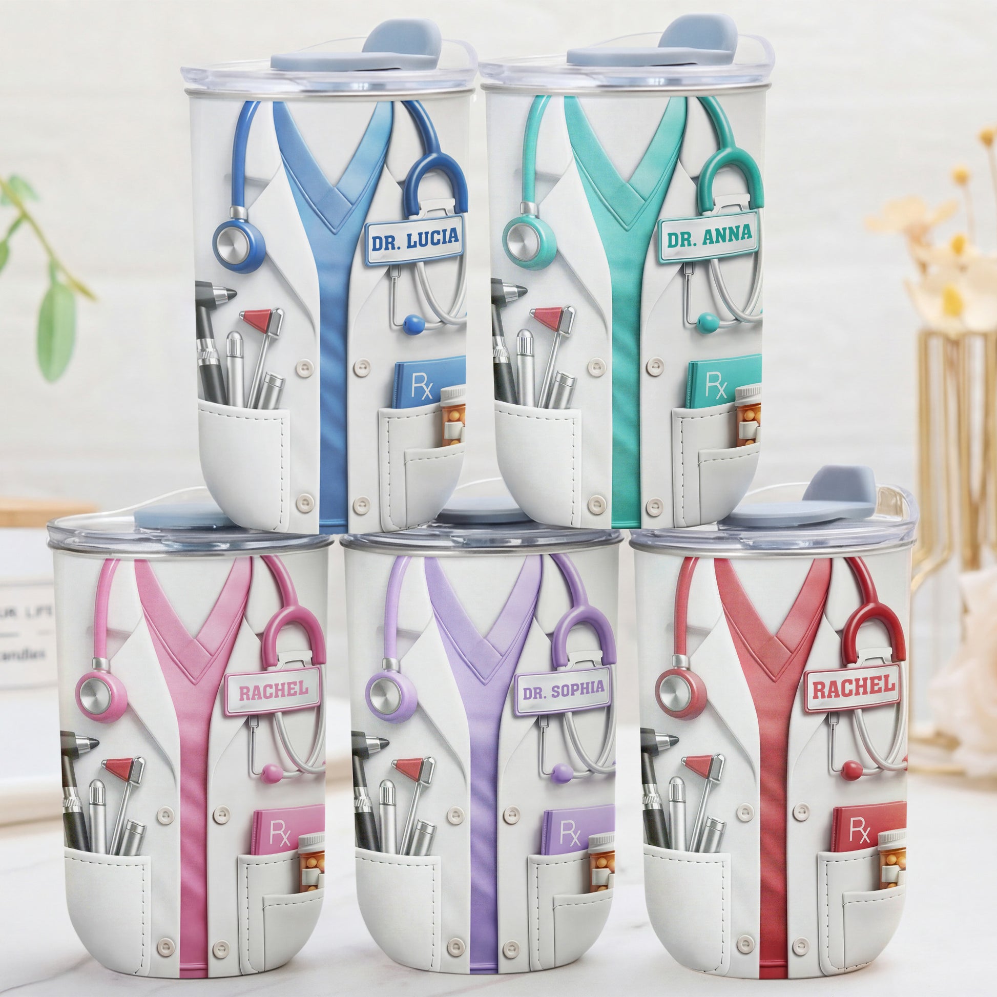 Healthcare Hero Lab Coat And Stethoscope Medical Uniform Design