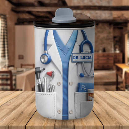 Healthcare Hero Lab Coat And Stethoscope Medical Uniform Design