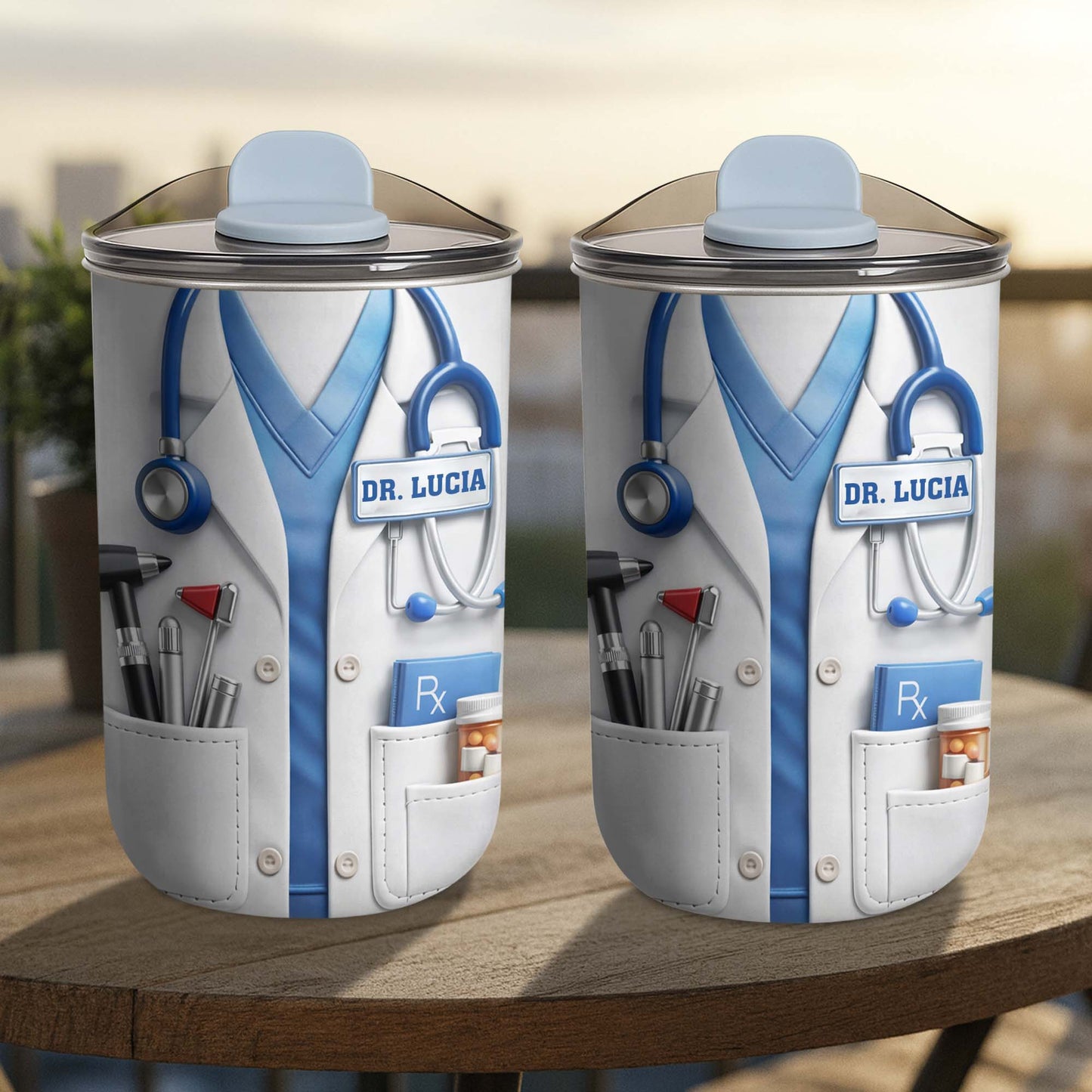 Healthcare Hero Lab Coat And Stethoscope Medical Uniform Design