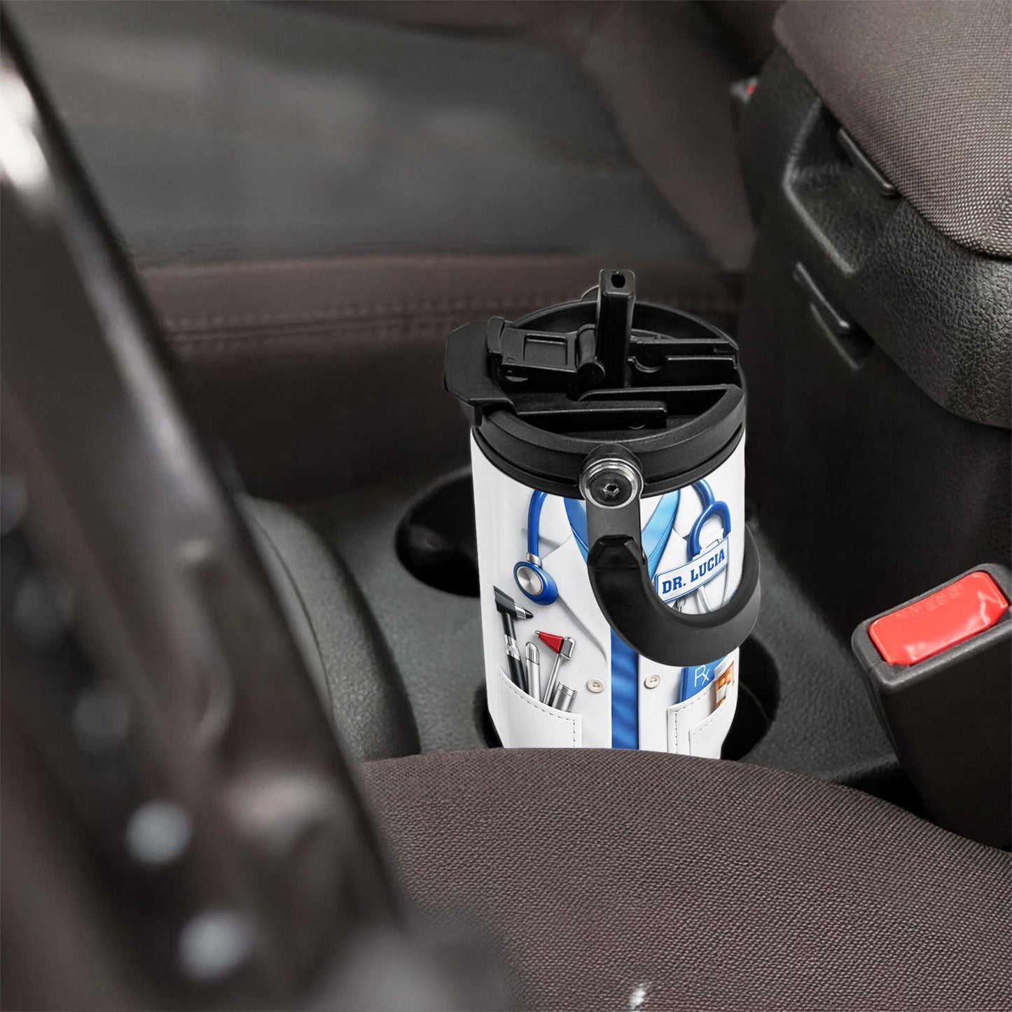 A Dedicated Healthcare Hero White Lab Coat With Stethoscope