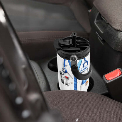 A Dedicated Healthcare Hero White Lab Coat With Stethoscope