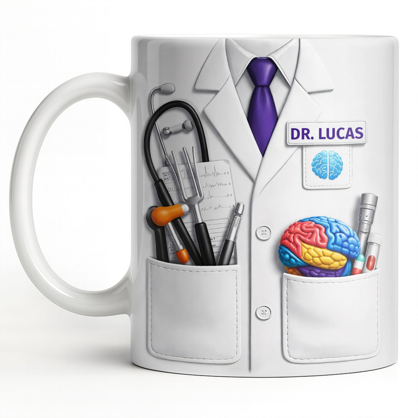 Celebrate Your Favorite Doctor With Stethoscope And Brain Model Mug