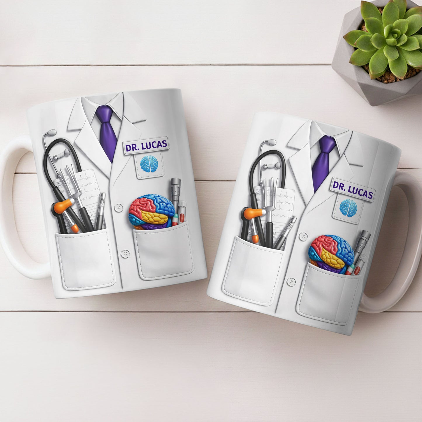 Celebrate Your Favorite Doctor With Stethoscope And Brain Model Mug