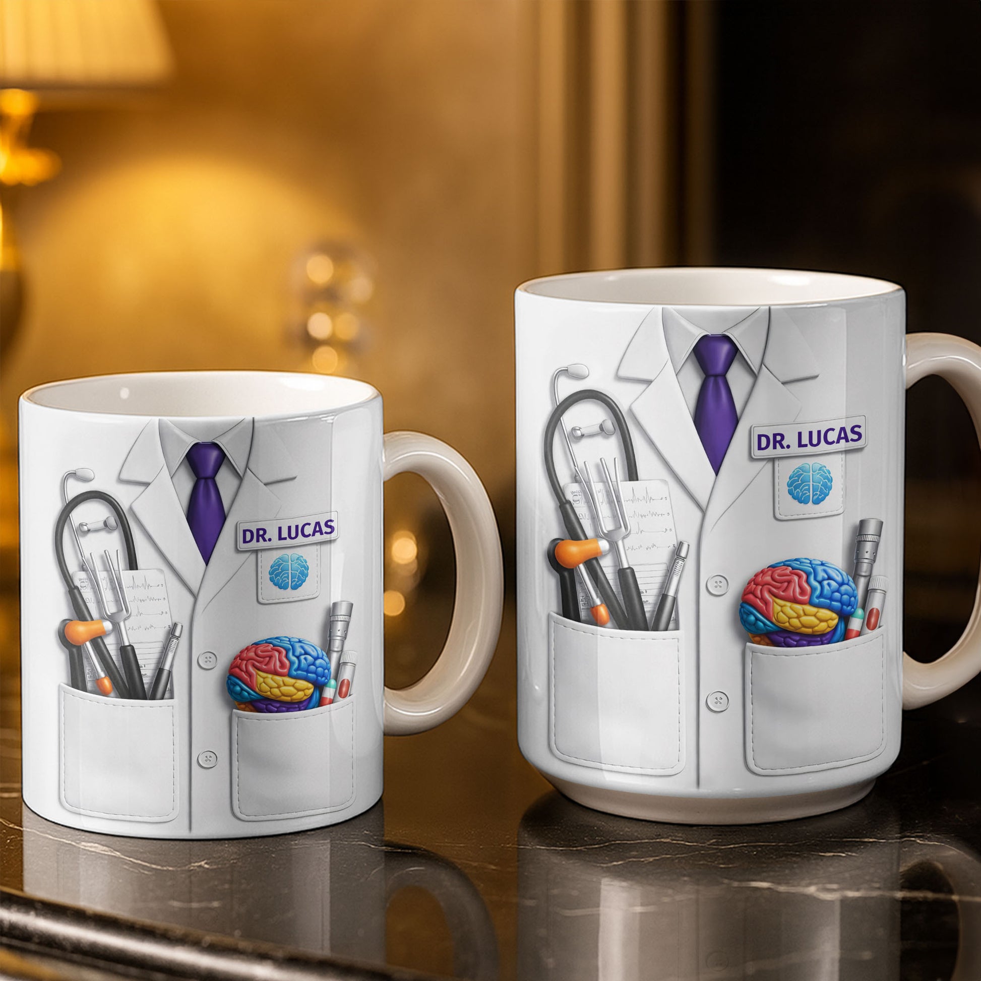 Celebrate Your Favorite Doctor With Stethoscope And Brain Model Mug