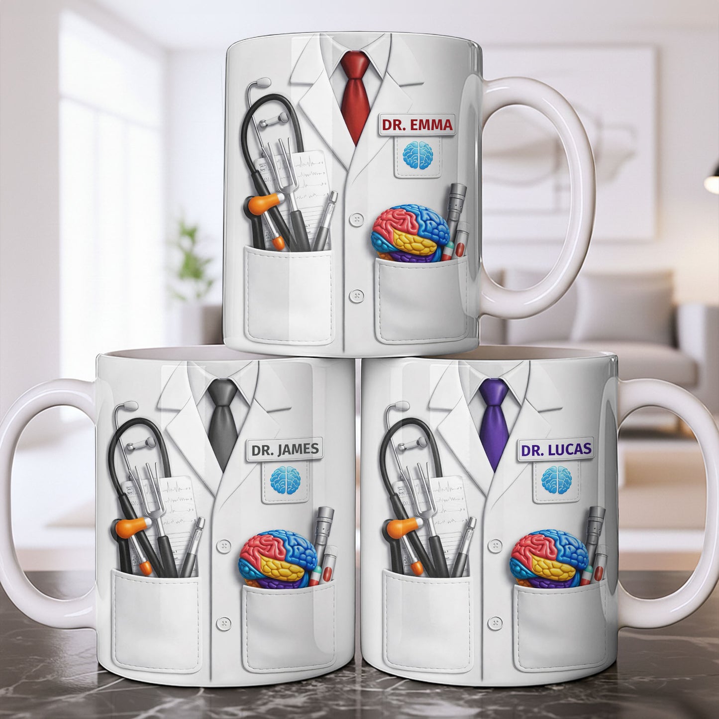 Celebrate Your Favorite Doctor With Stethoscope And Brain Model Mug