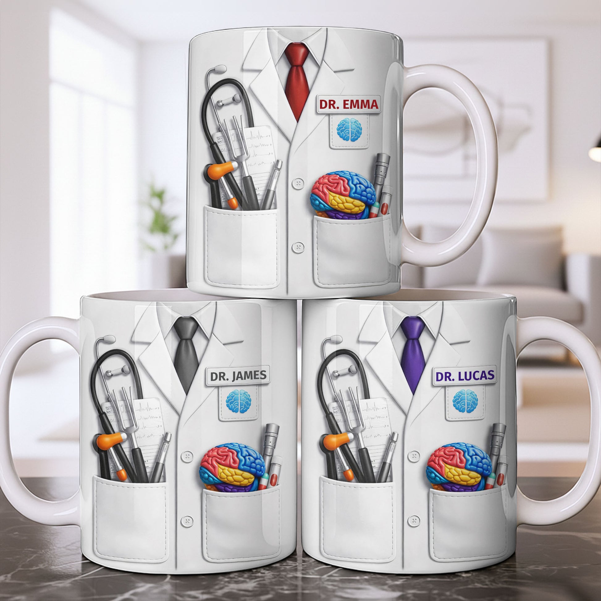 Celebrate Your Favorite Doctor With Stethoscope And Brain Model Mug
