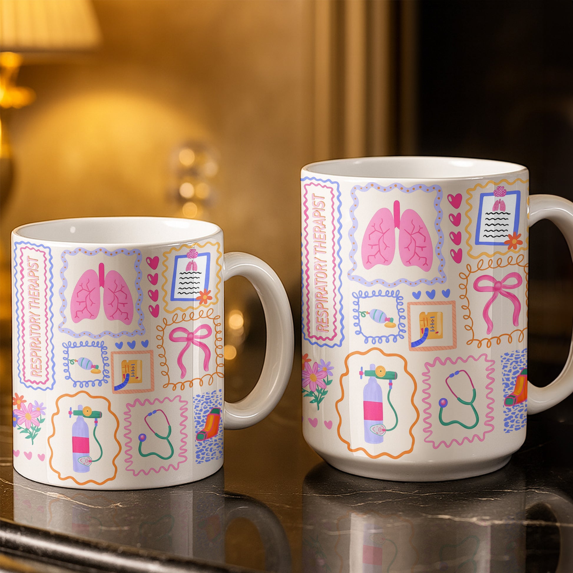 Respiratory Therapist With Lungs And Medical Tools