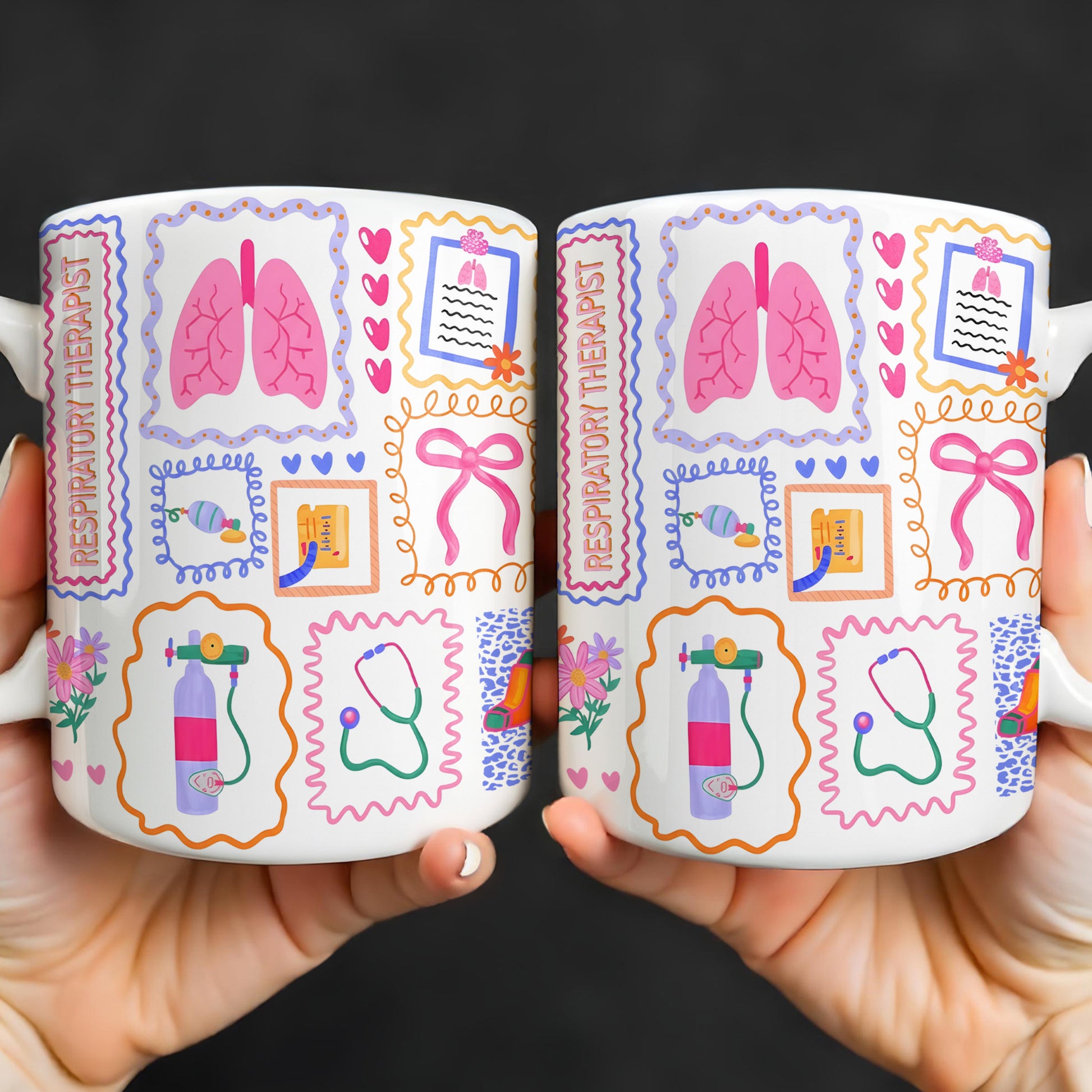 Respiratory Therapist With Lungs And Medical Tools