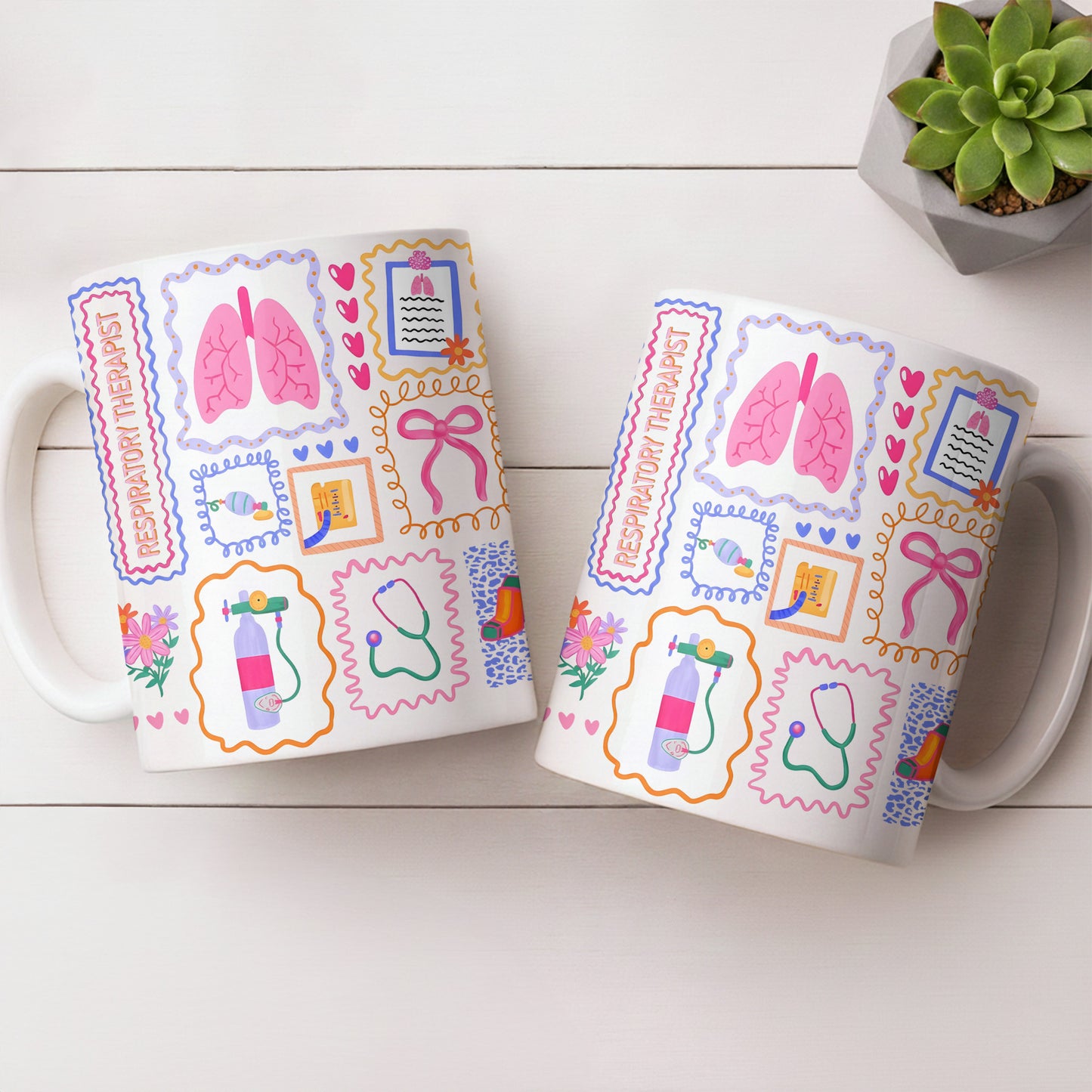 Respiratory Therapist With Lungs And Medical Tools