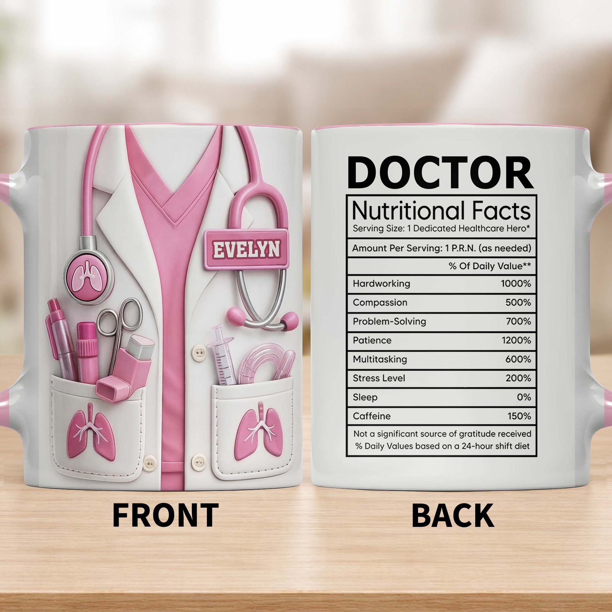 Dedicated To Healing Medical Lab Coat With Stethoscope And Lung Icons