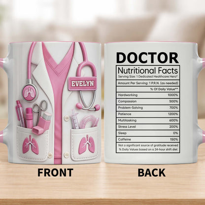 Dedicated To Healing Medical Lab Coat With Stethoscope And Lung Icons