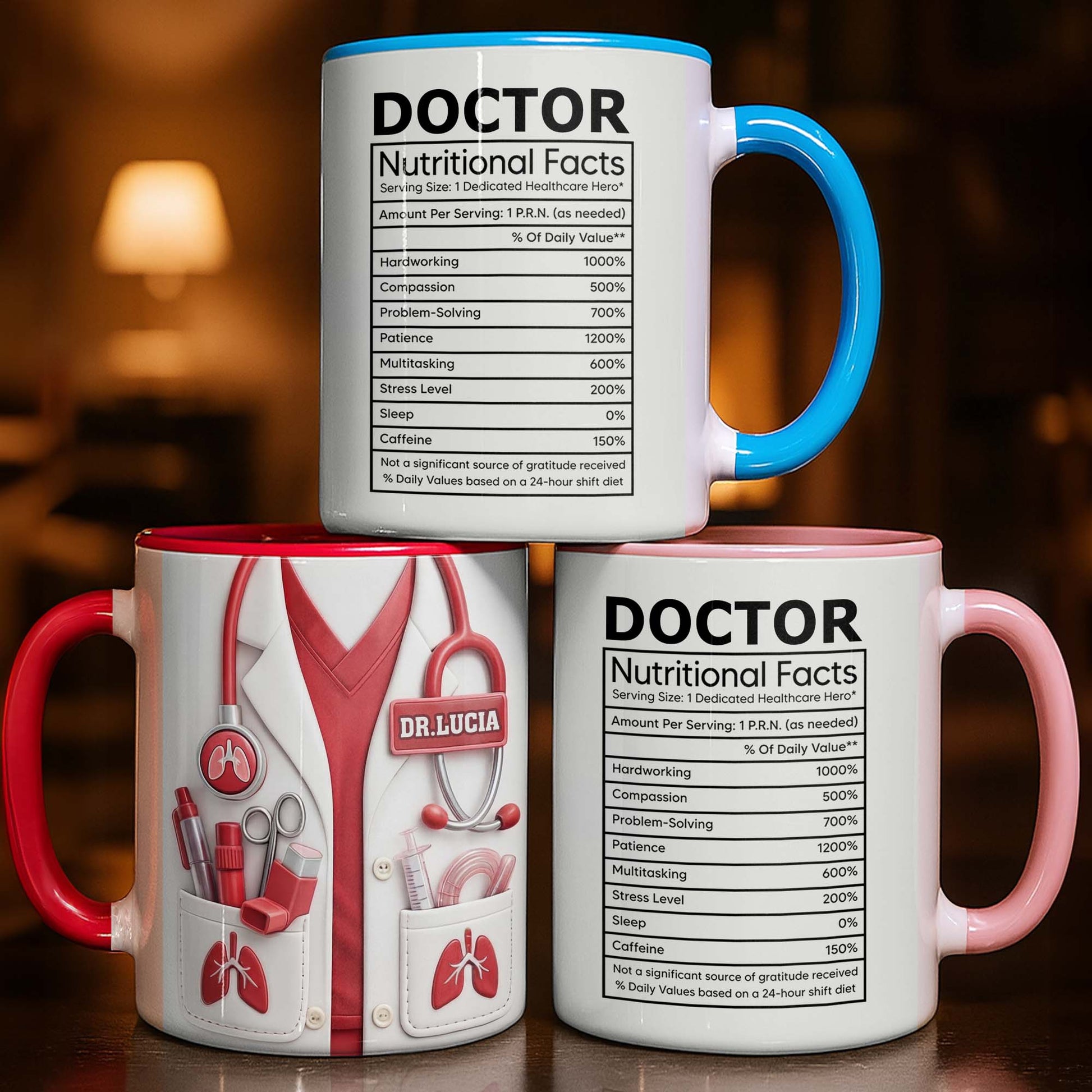 Dedicated To Healing Medical Lab Coat With Stethoscope And Lung Icons