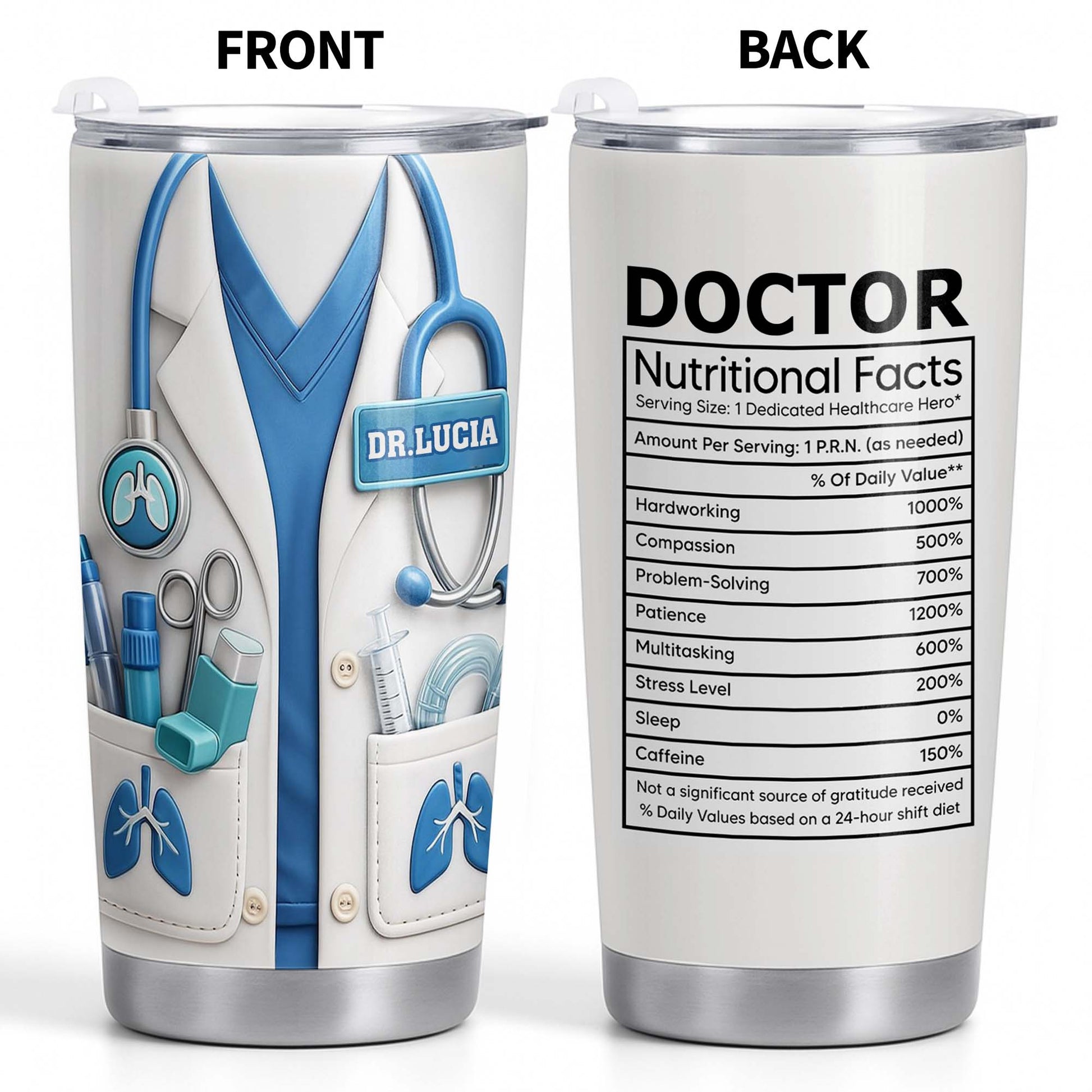 Doctor Nutritional Facts Lab Coat And Stethoscope Healthcare Gift