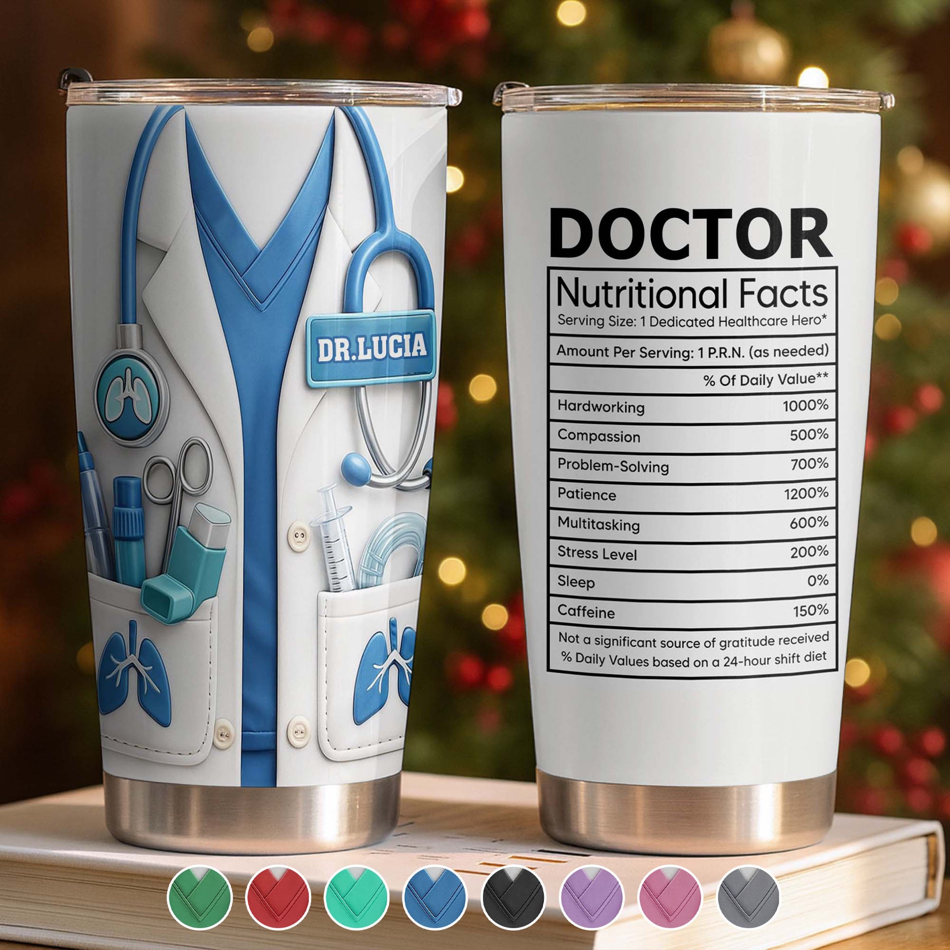 Doctor Nutritional Facts Lab Coat And Stethoscope Healthcare Gift