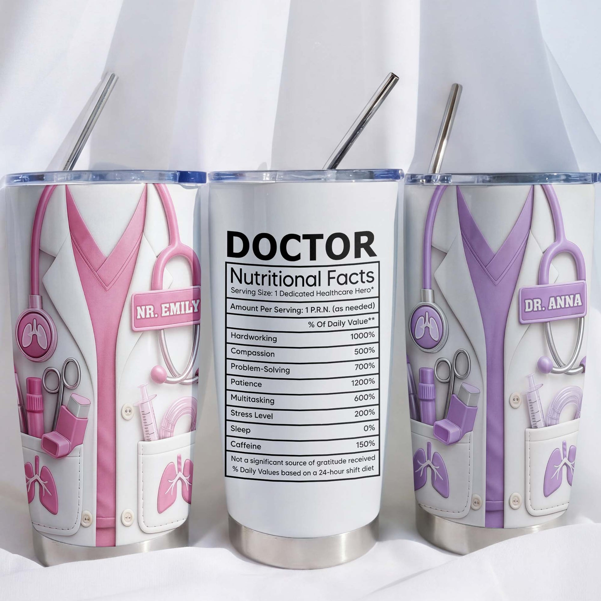 Doctor Nutritional Facts Lab Coat And Stethoscope Healthcare Gift