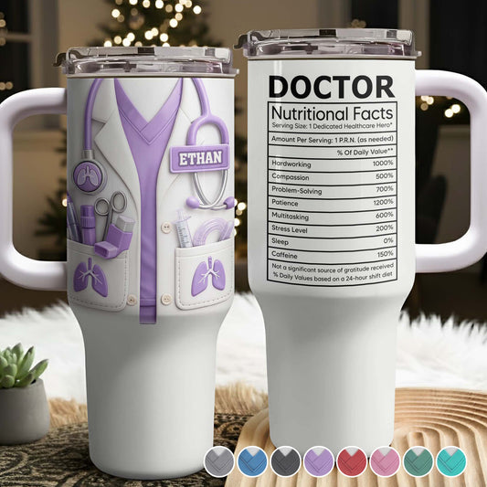 Doctor Nutritional Facts Lab Coat And Stethoscope Personalize Healthcare Gift