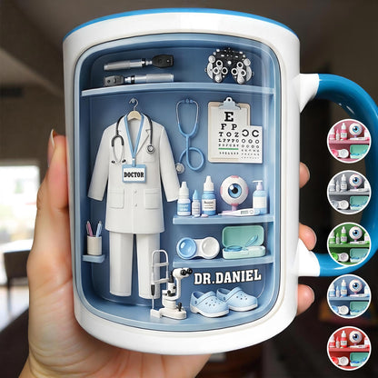 Doctor Office Shelf With Stethoscope And Medical Equipment