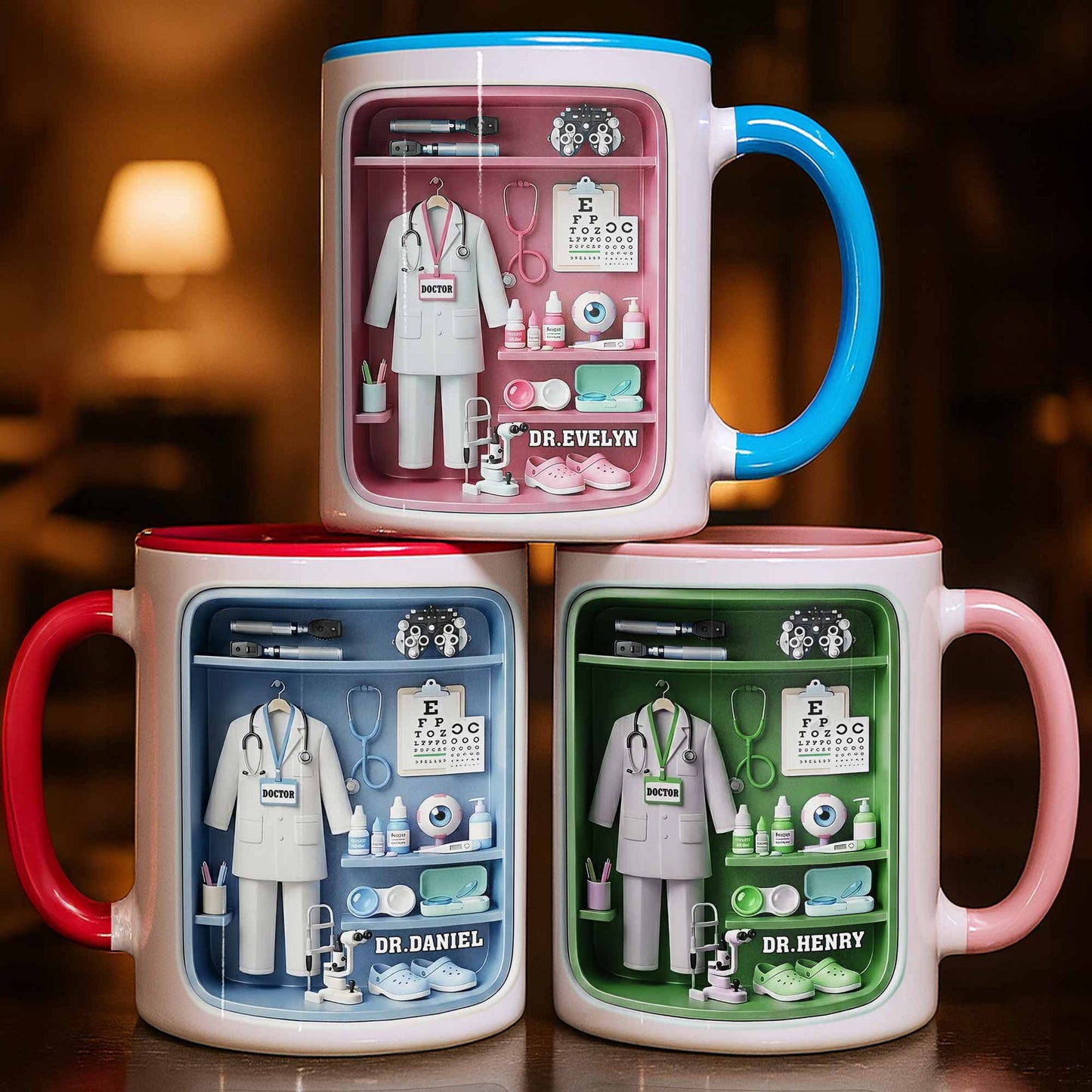 Doctor Office Shelf With Stethoscope And Medical Equipment