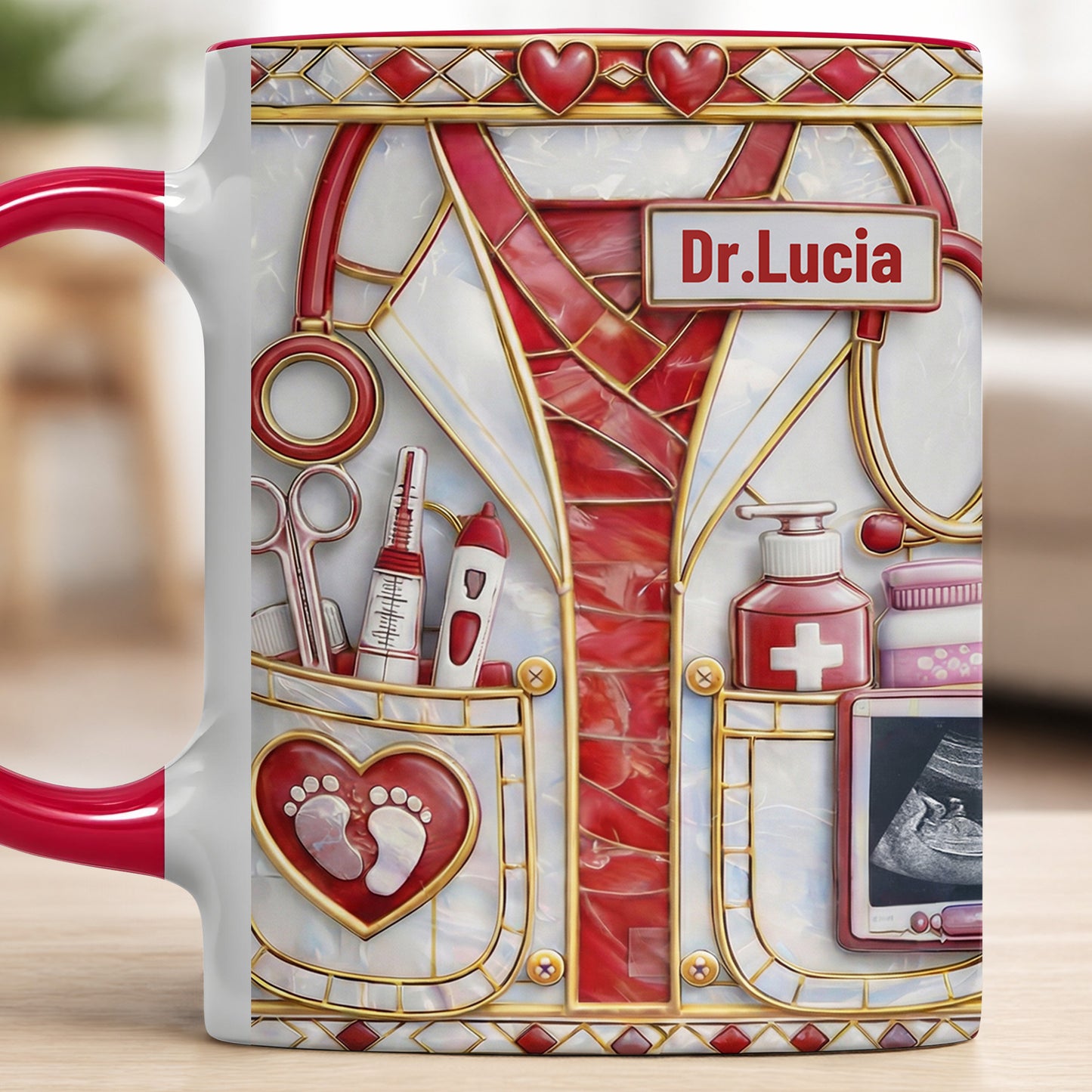 Dedicated Doctor Caring For New Life With Stethoscope And Ultrasound