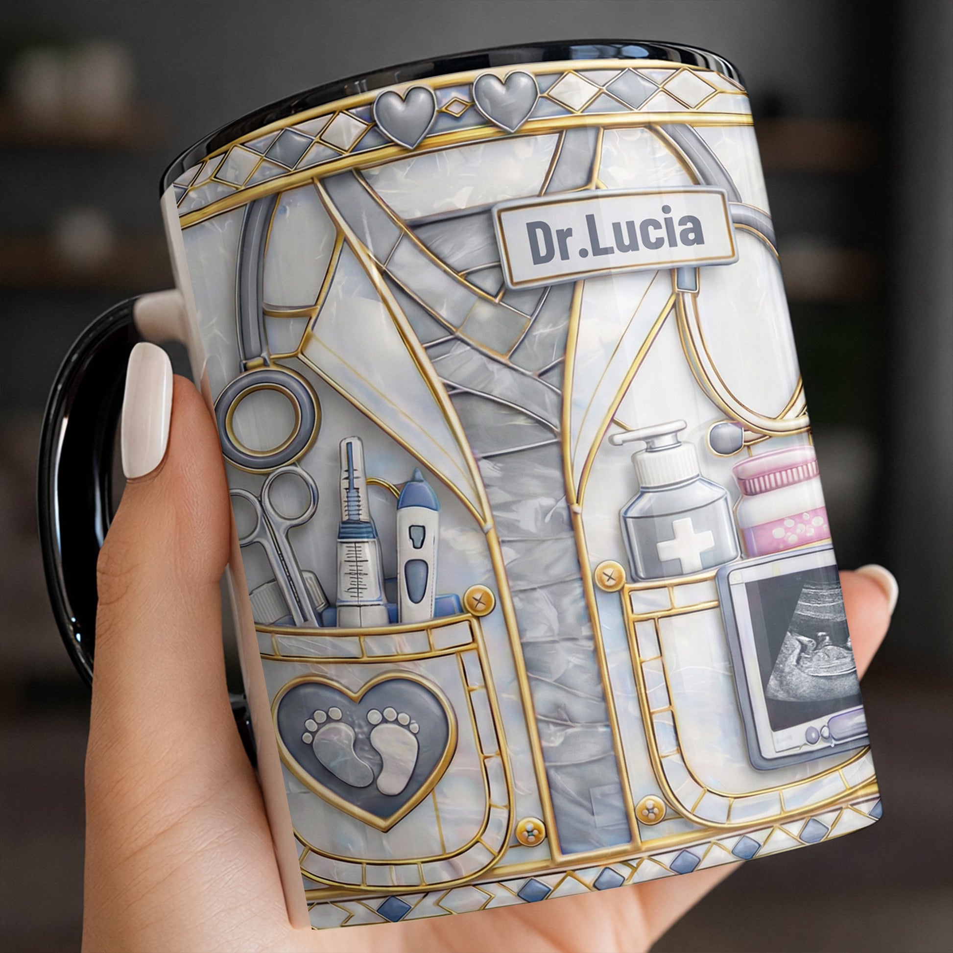 Dedicated Doctor Caring For New Life With Stethoscope And Ultrasound