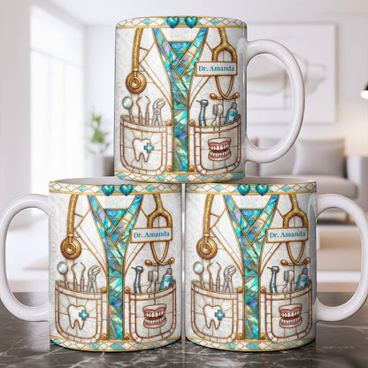 Unique Dentist-Themed Design With Essential Dental Tools