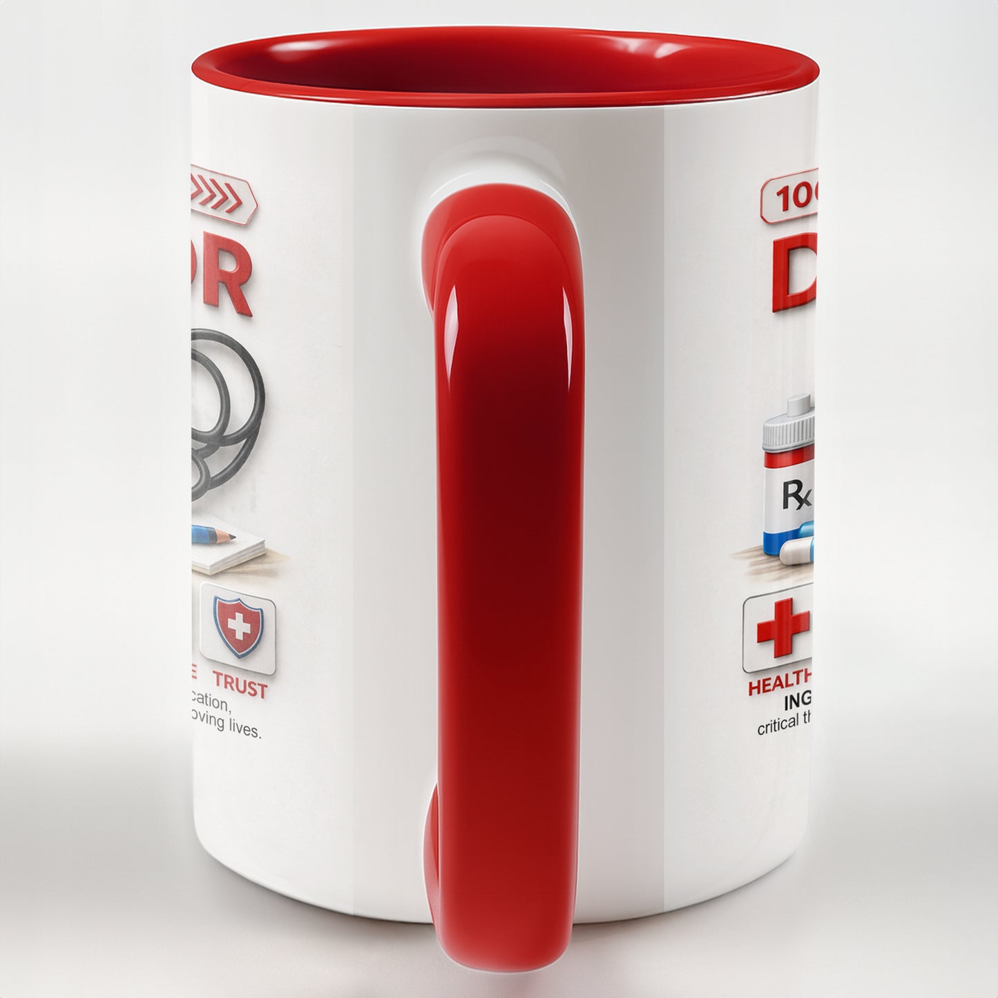 100% Dedication Doctor Ingredients Medical Stethoscope And Supplies - Personalized Custom Accent Mug - DOC120_AMUG