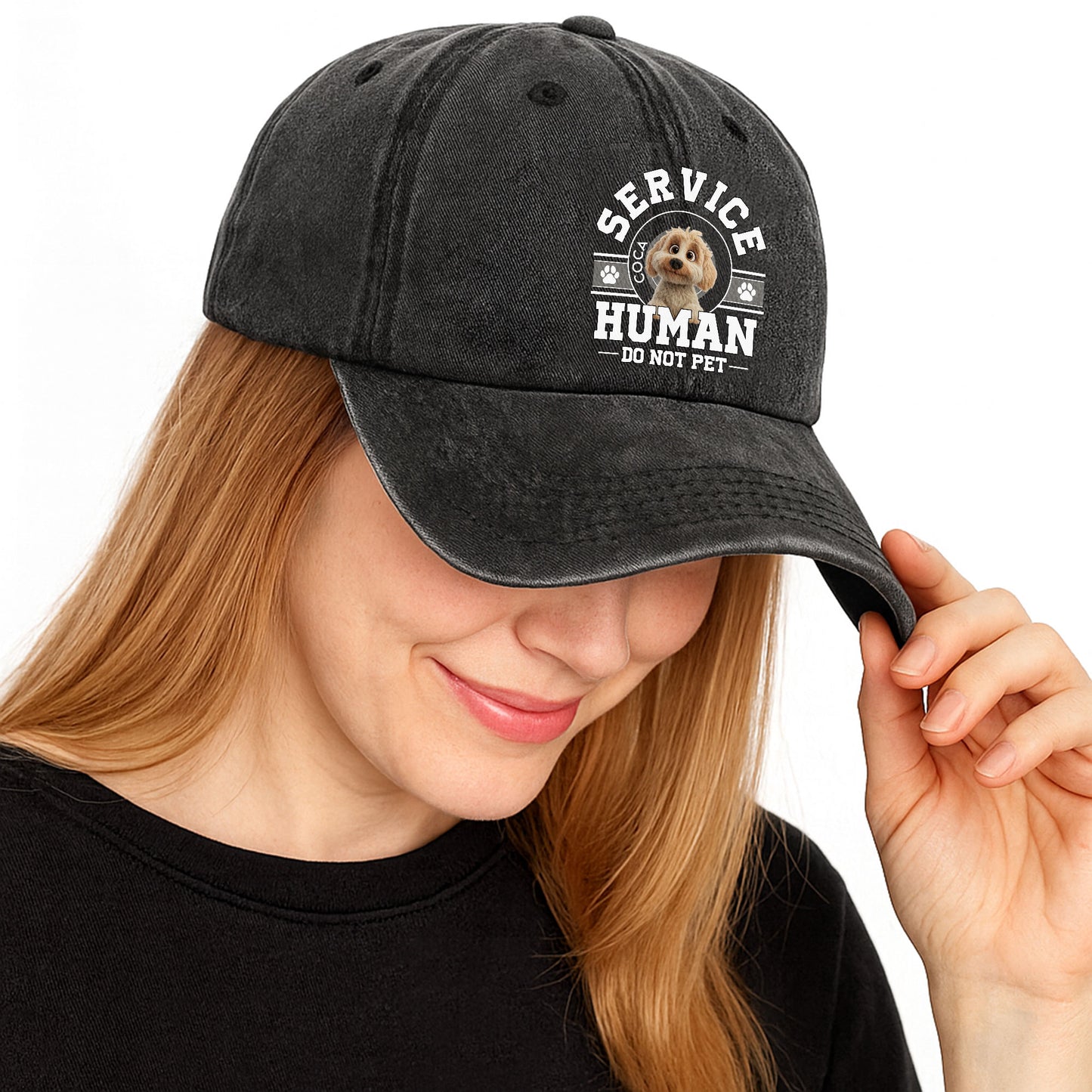 Service Human Do Not Pet Denim Cap