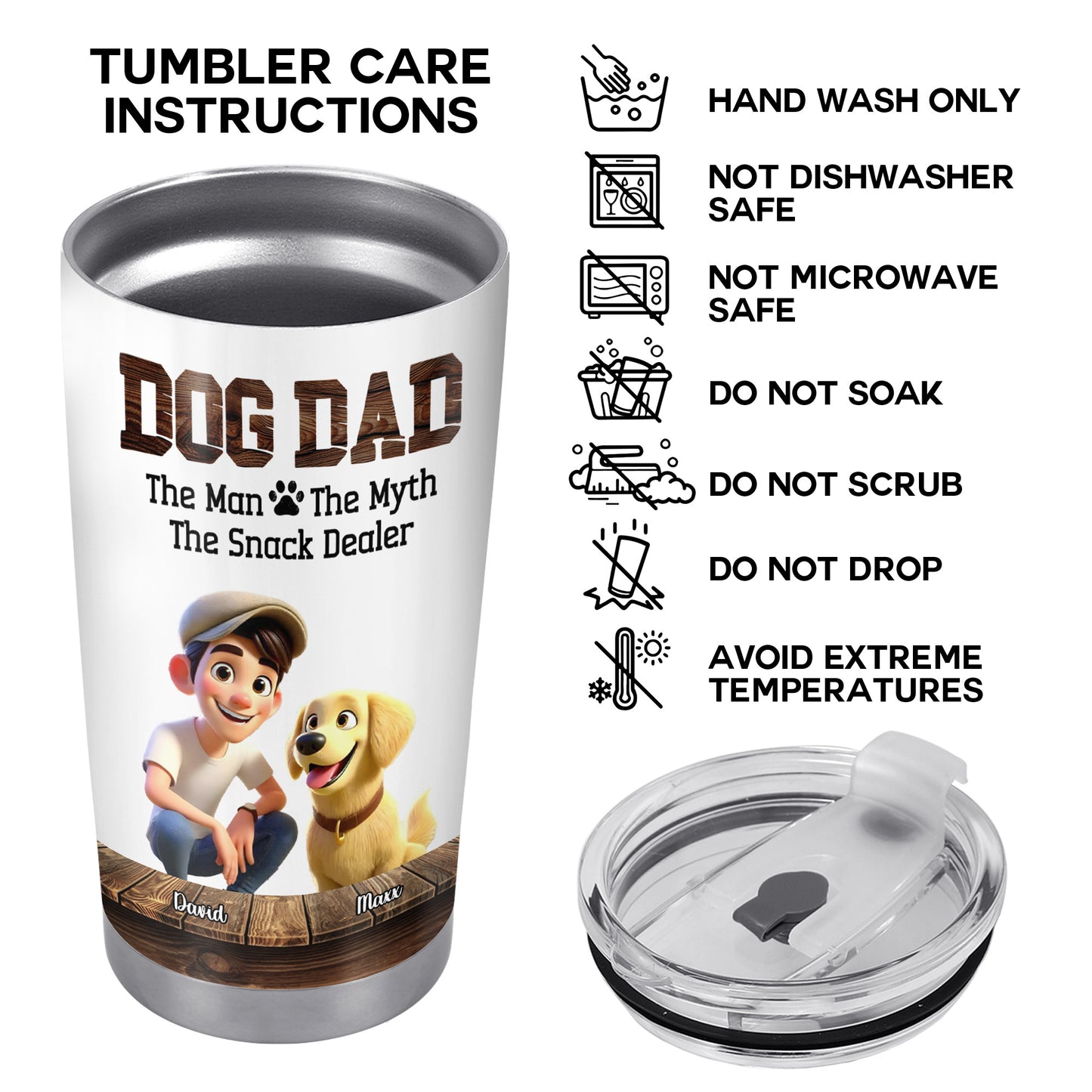 Dog Dad Man Myth Snack Dealer Tumbler