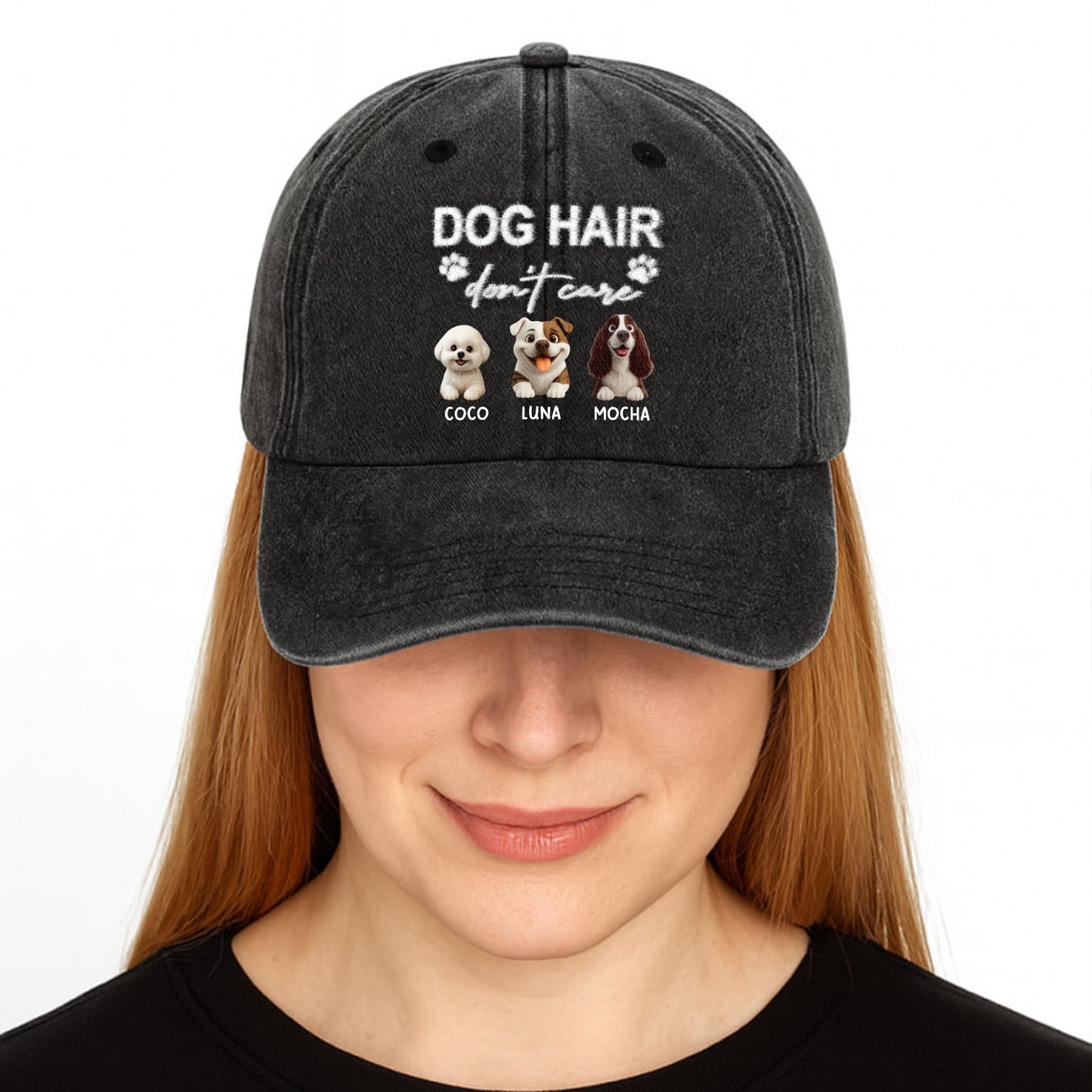 Dog Hair Don't Care With Cute Dogs And Paw Prints