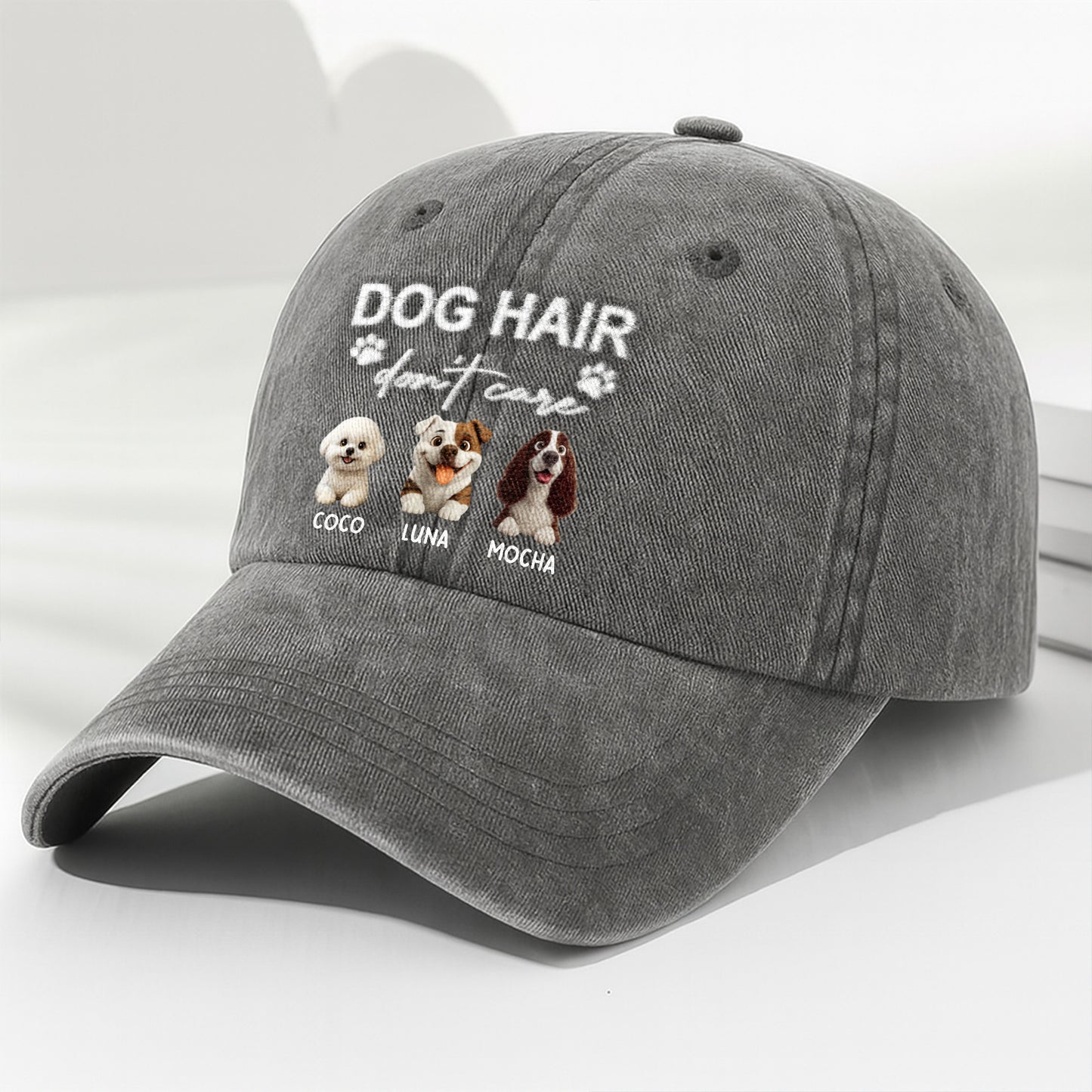 Dog Hair Don't Care With Cute Dogs And Paw Prints