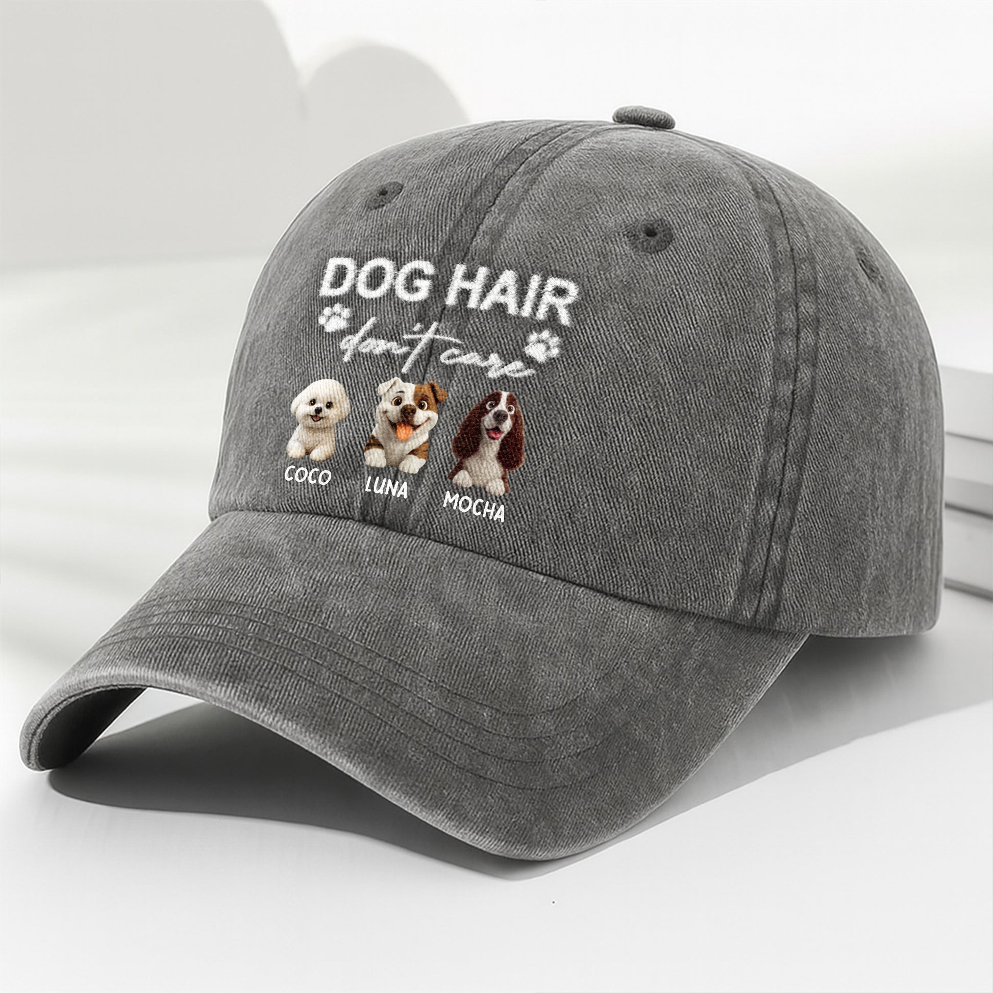 Dog Hair Don't Care With Cute Dogs And Paw Prints