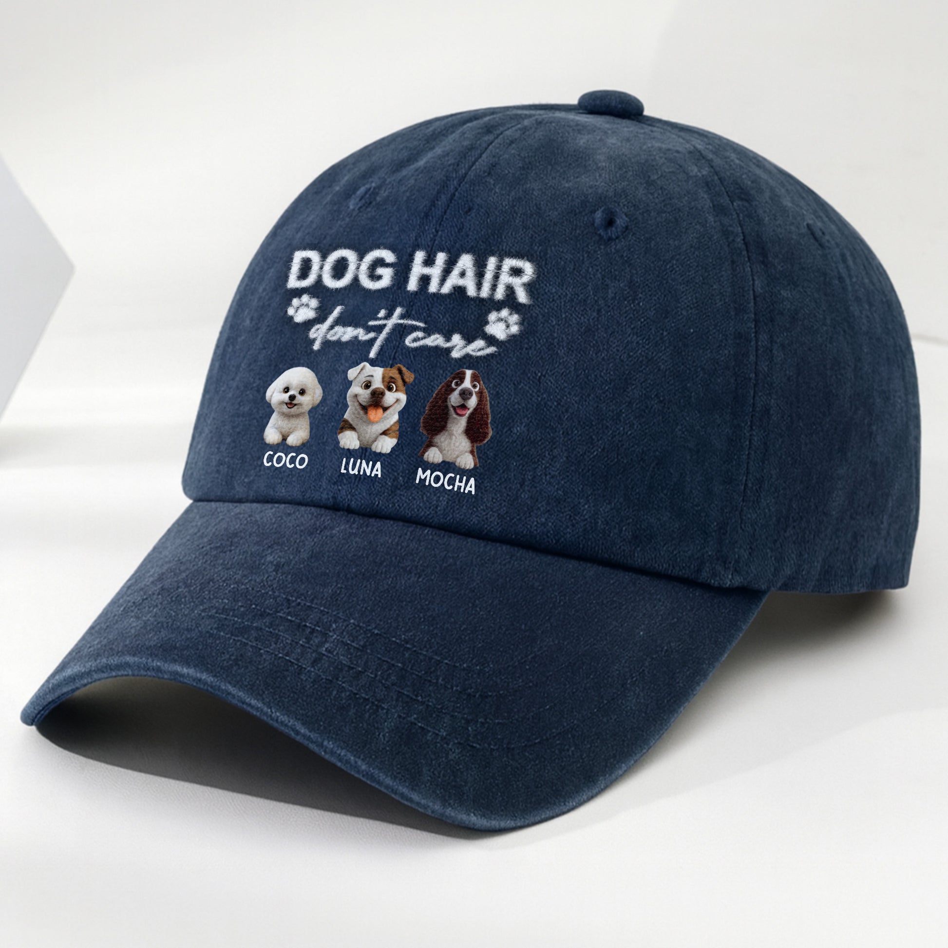 Dog Hair Don't Care With Cute Dogs And Paw Prints