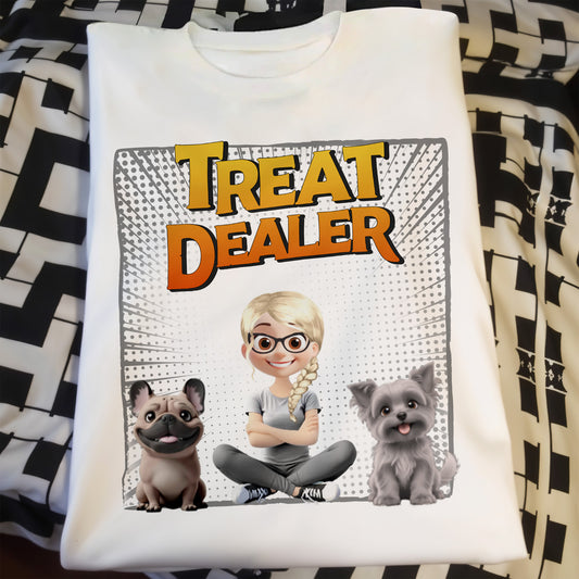 Treat Dealer With Cartoon Girl And Dogs