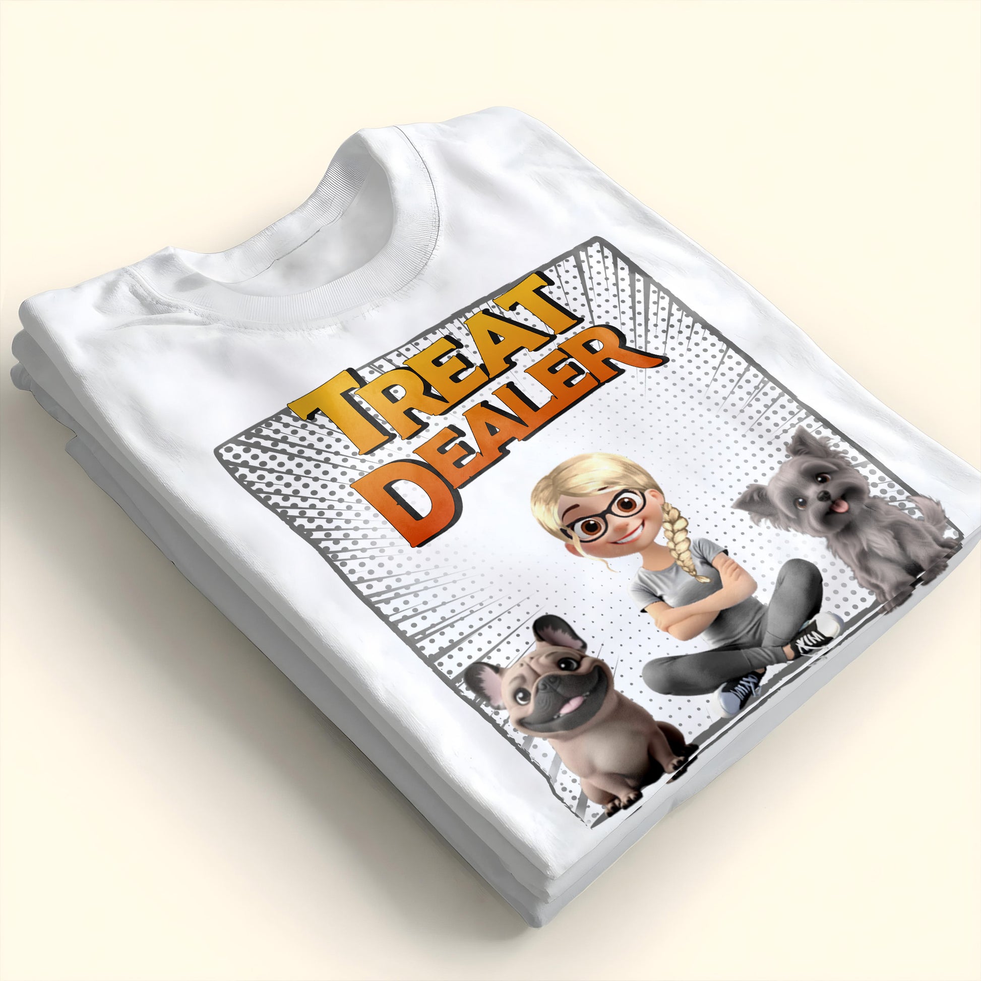 Treat Dealer With Cartoon Girl And Dogs