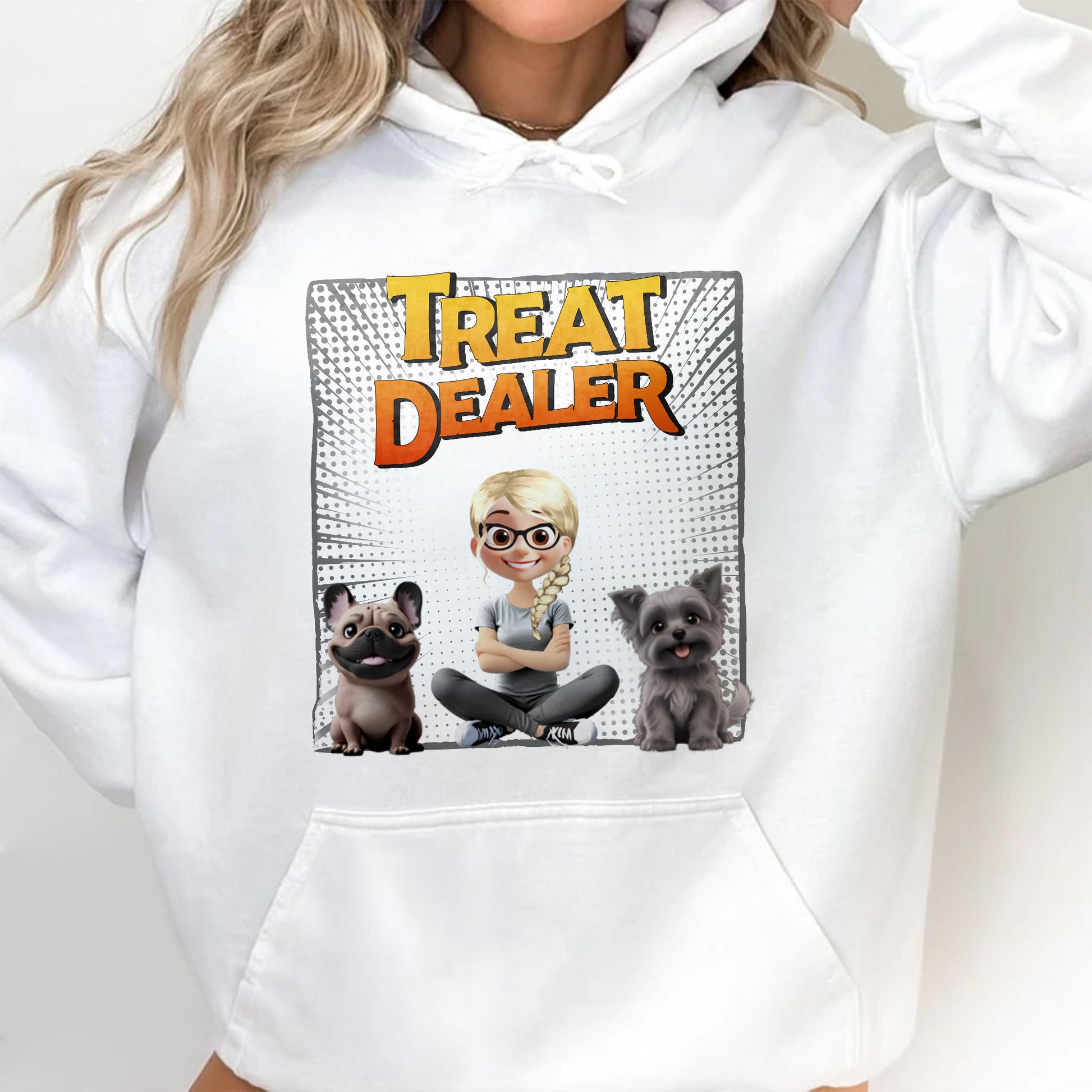 Treat Dealer With Cartoon Girl And Dogs