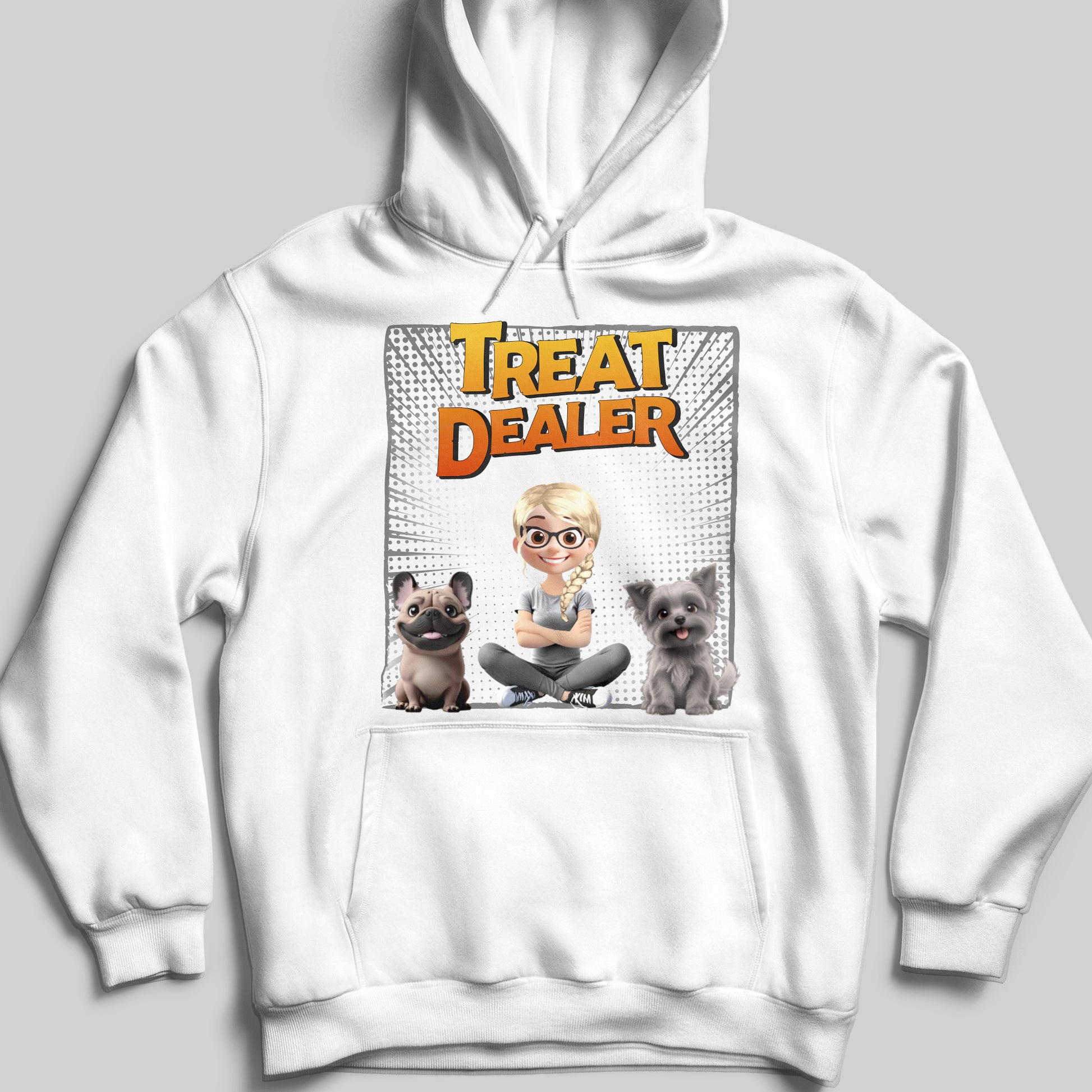 Treat Dealer With Cartoon Girl And Dogs