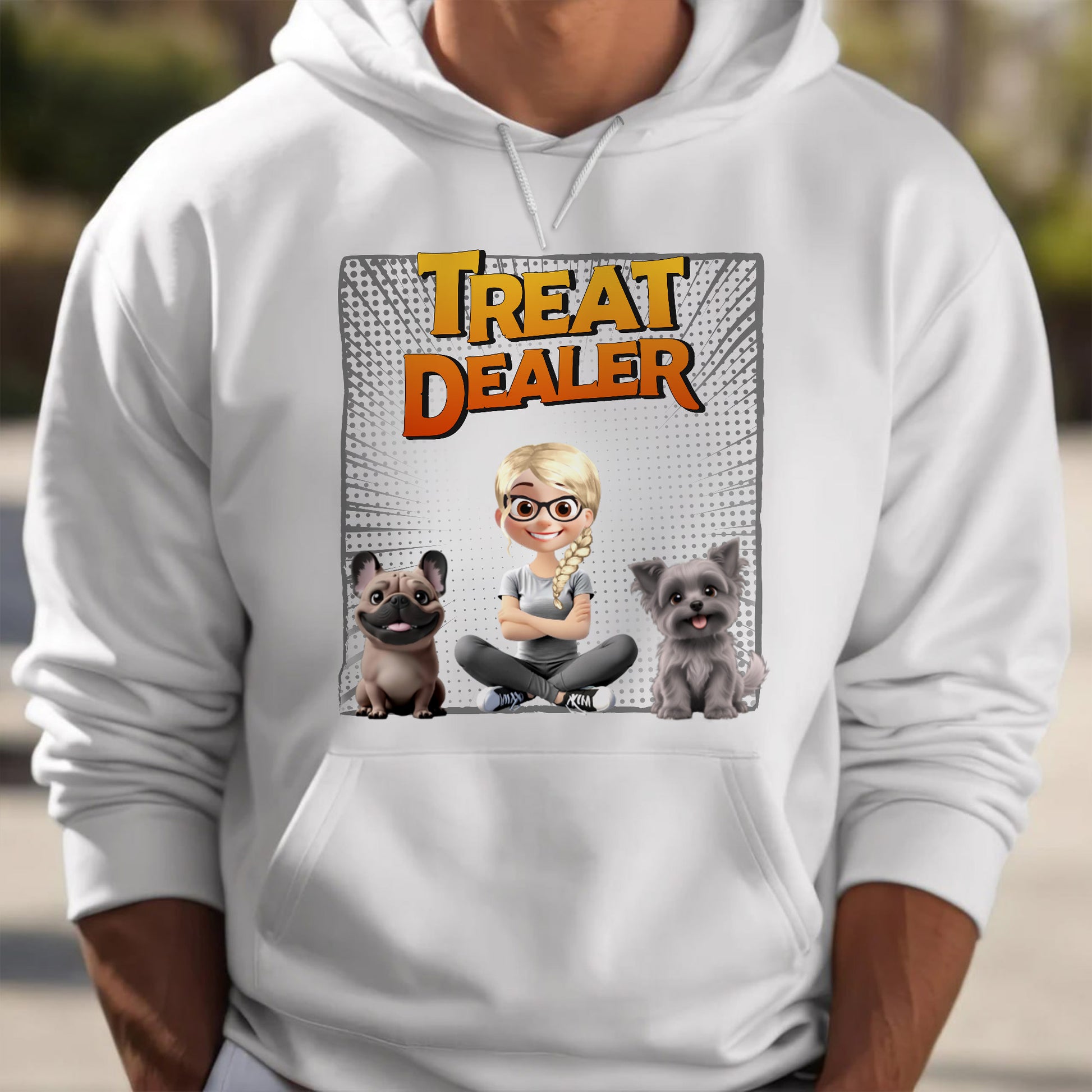 Treat Dealer With Cartoon Girl And Dogs